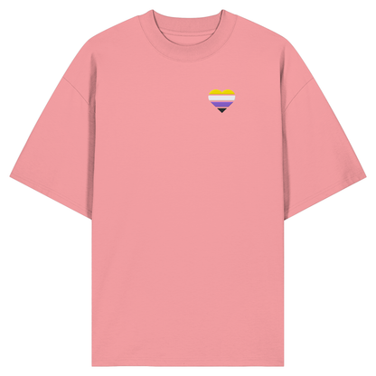 Organic Oversize Shirt mit Herz Stick - Nonbinary