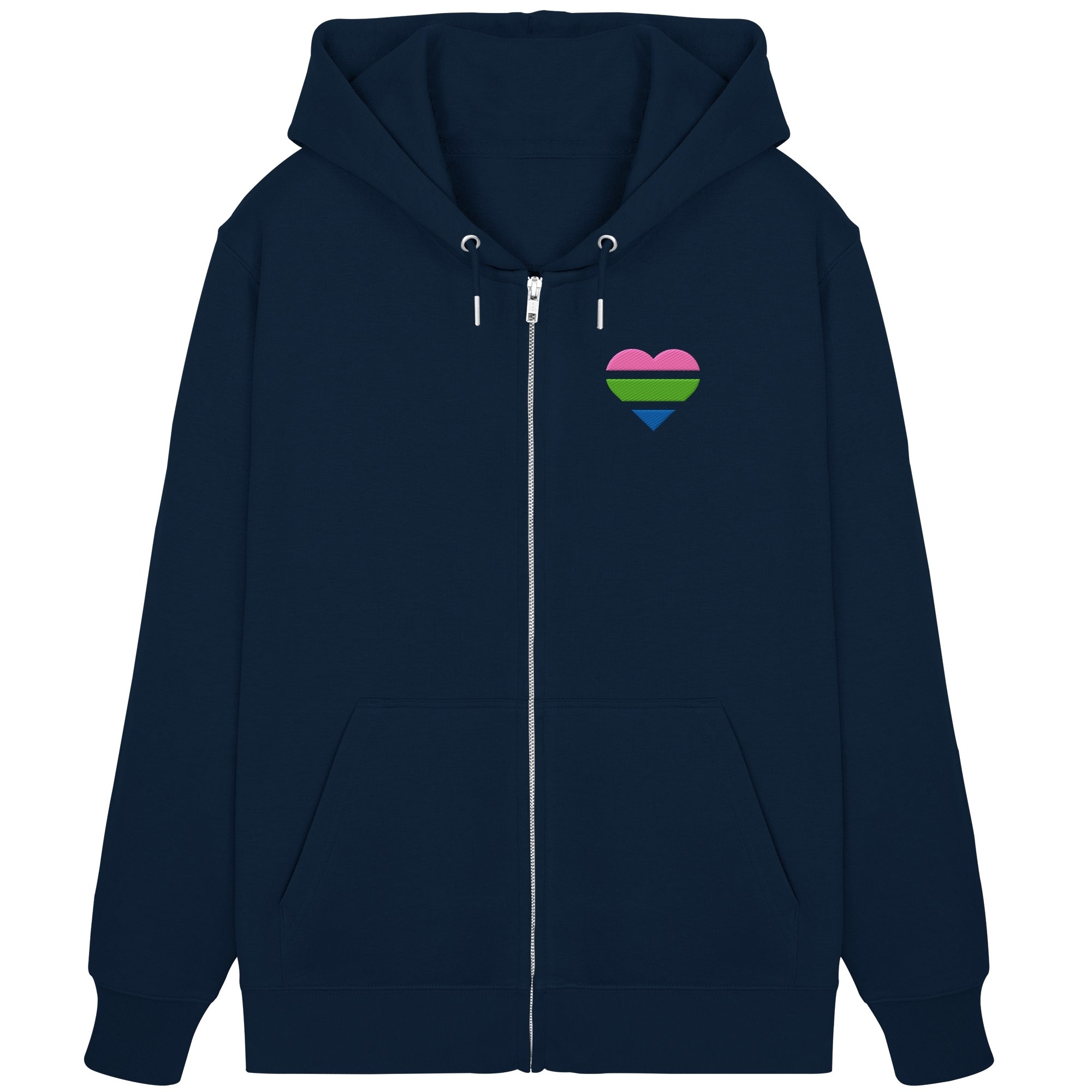 Organic Zipper - Polysexual Flag Herz Stick