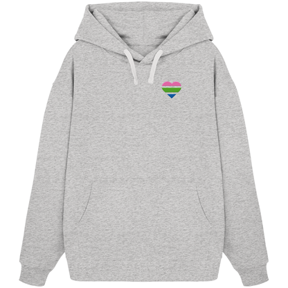 Organic Oversize Hoodie mit Herz Stick - Polysexual