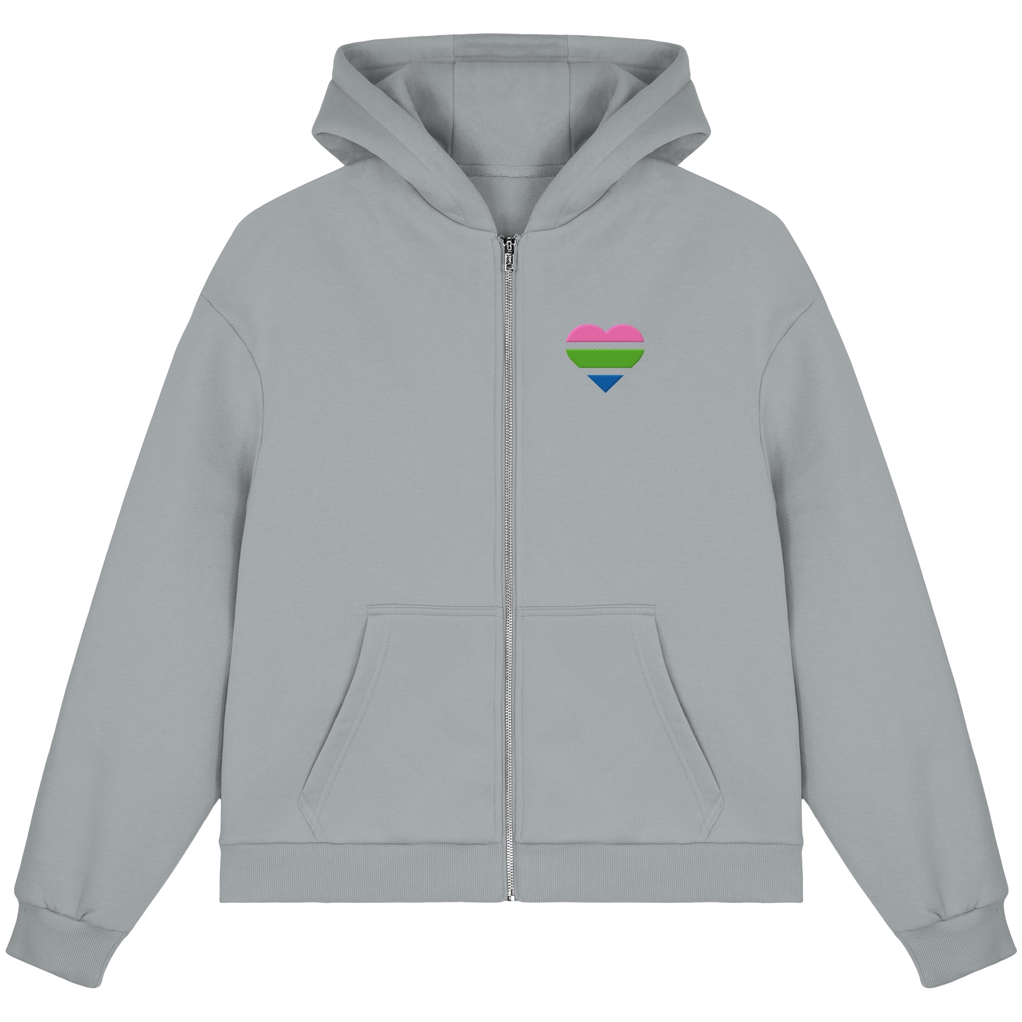 Fluffy Boxcut Zipper - Polysexual Flag Herz Stick