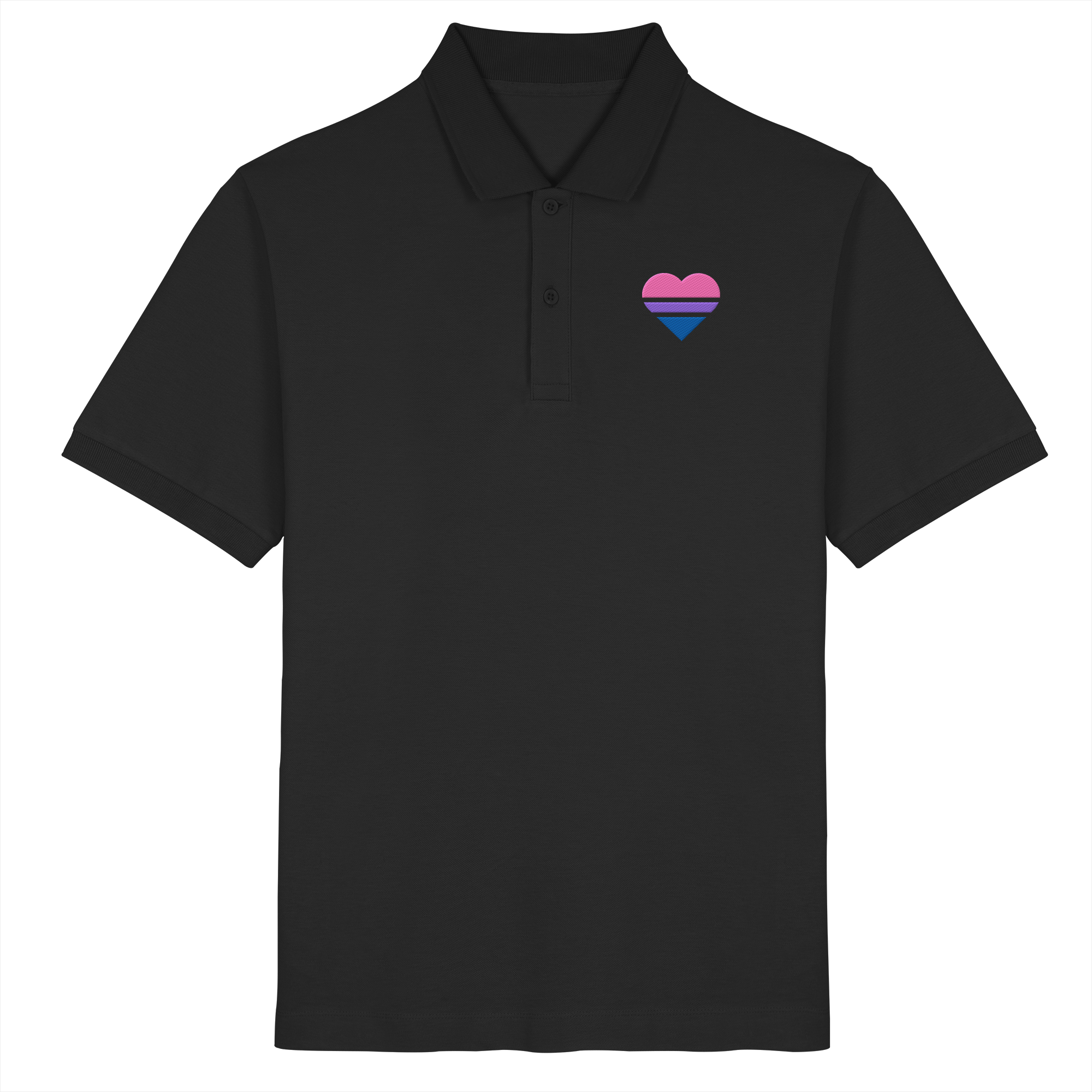 Organic Poloshirt - Bisexual Flag Herz Stick