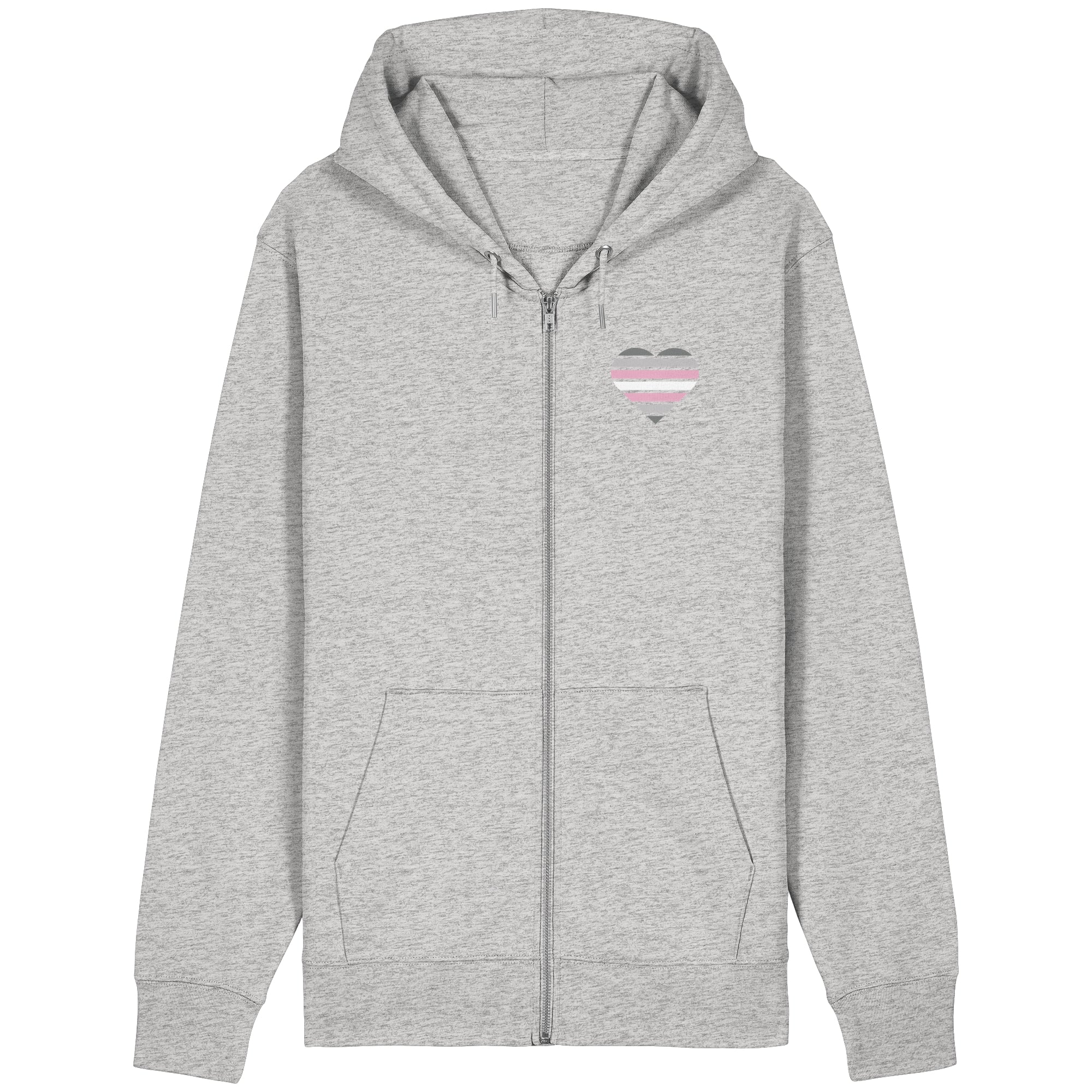 Organic Relaxed Zipper - Demigirl Flag Herz Print