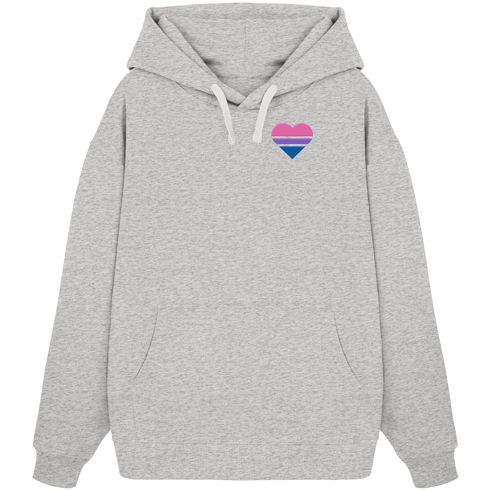 Organic Oversize Hoodie - Bisexual Flag Herz Stick
