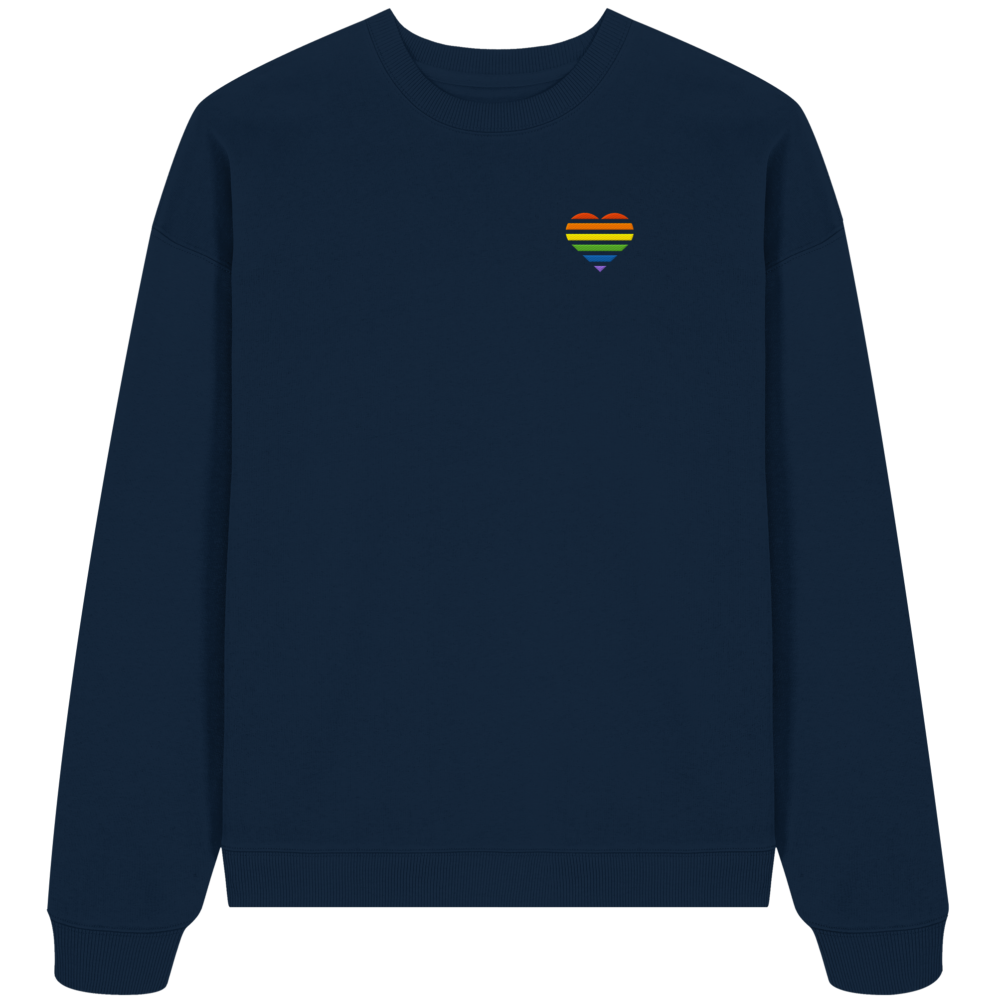 Organic Oversize Sweatshirt - Pride Flag Herz Stick