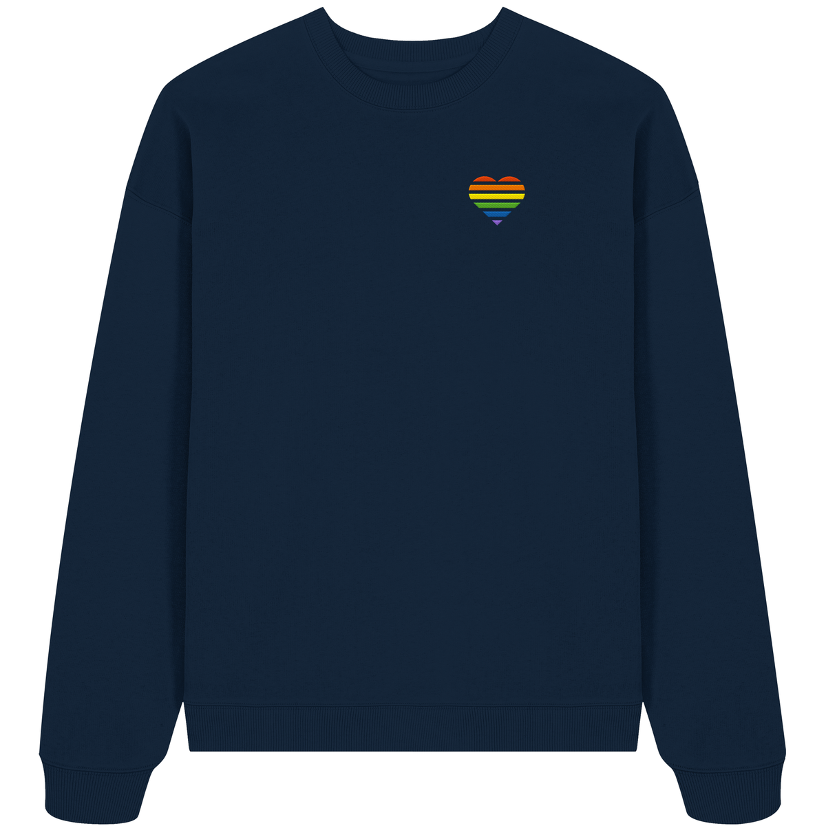 Organic Oversize Sweatshirt mit Herz Stick - Pride