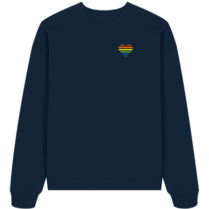 Organic Oversize Sweatshirt mit Herz Stick - Pride