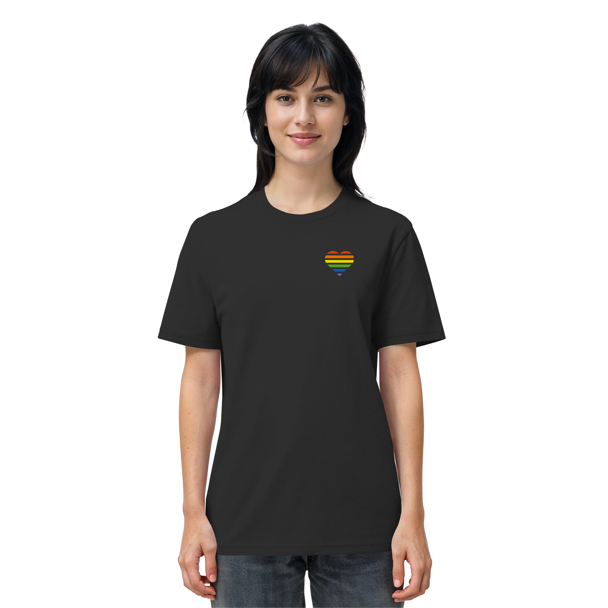 Organic Shirt - Pride Flag Herz Stick