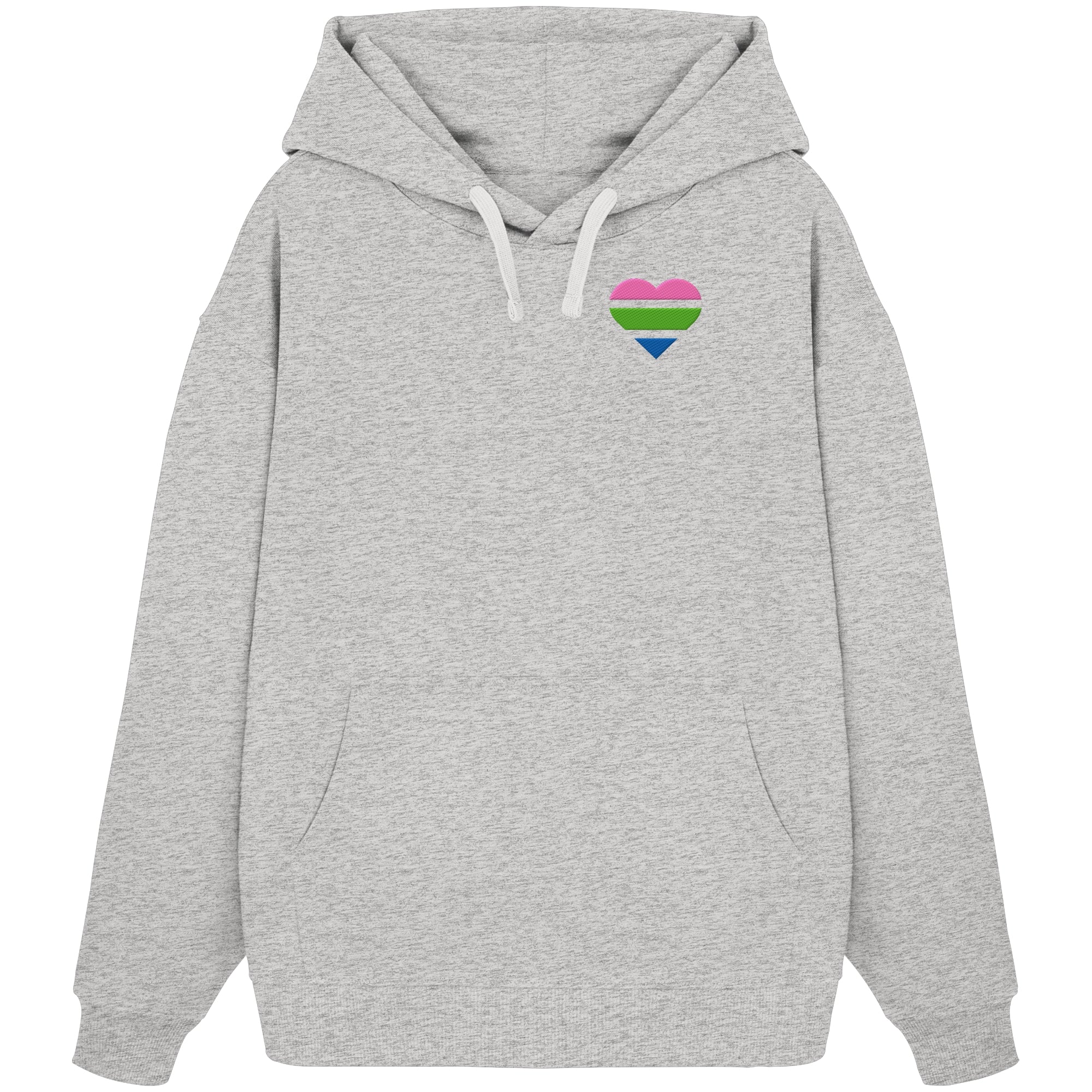 Organic Oversize Hoodie - Polysexual Flag Herz Stick