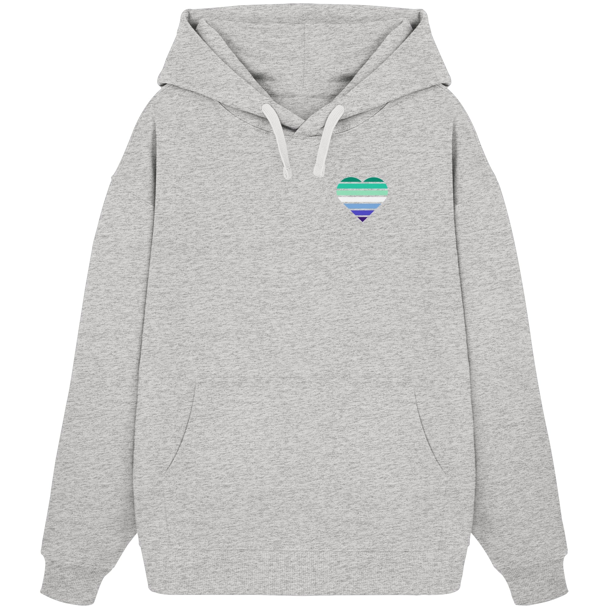 Organic Oversize Hoodie - Gay Flag Herz Print