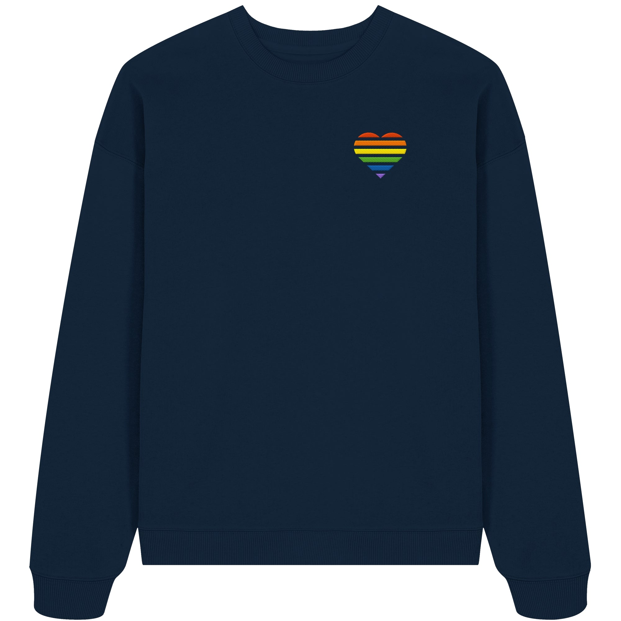 Organic Oversize Sweatshirt - Pride Flag Herz Stick