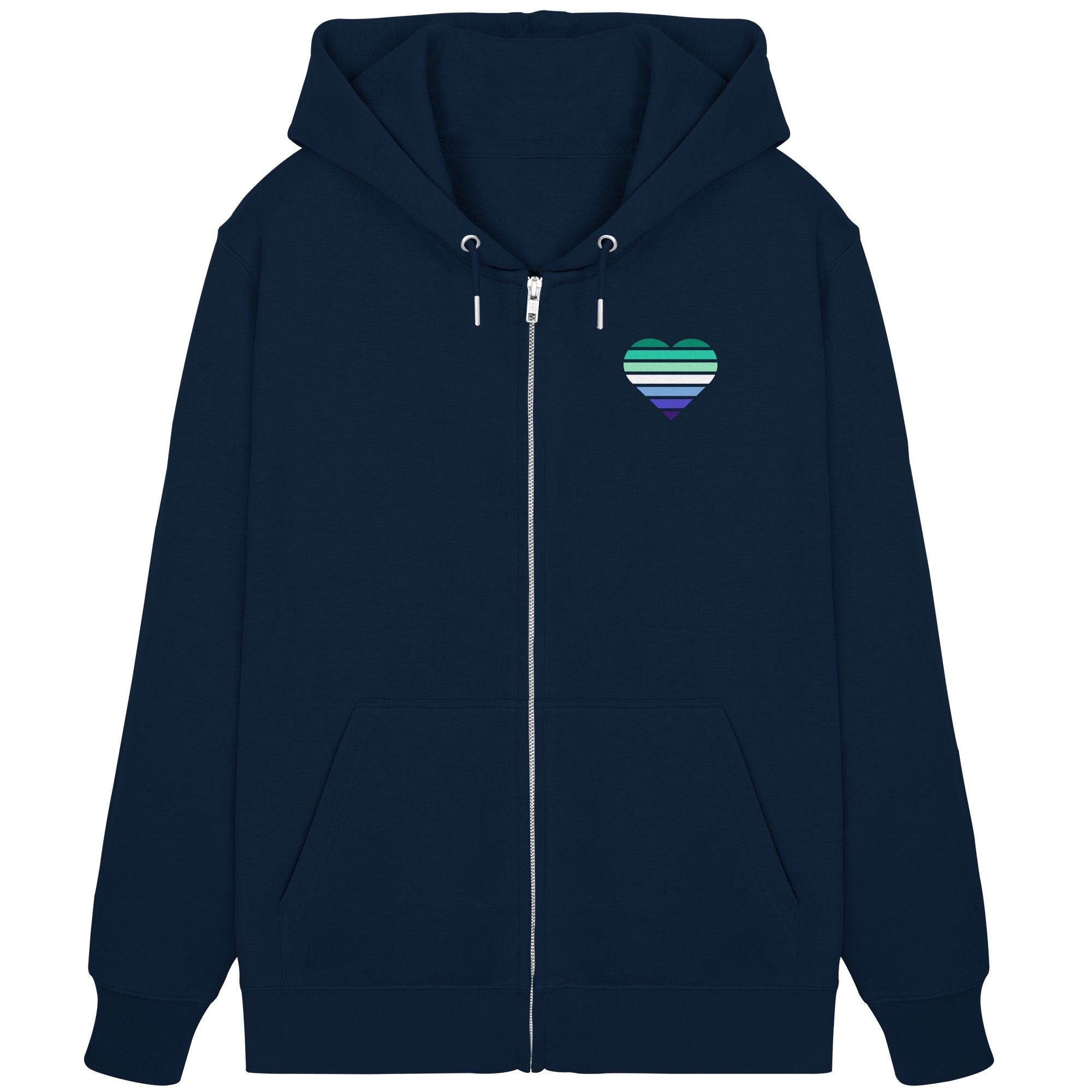Organic Zipper - Gay Flag Herz Print