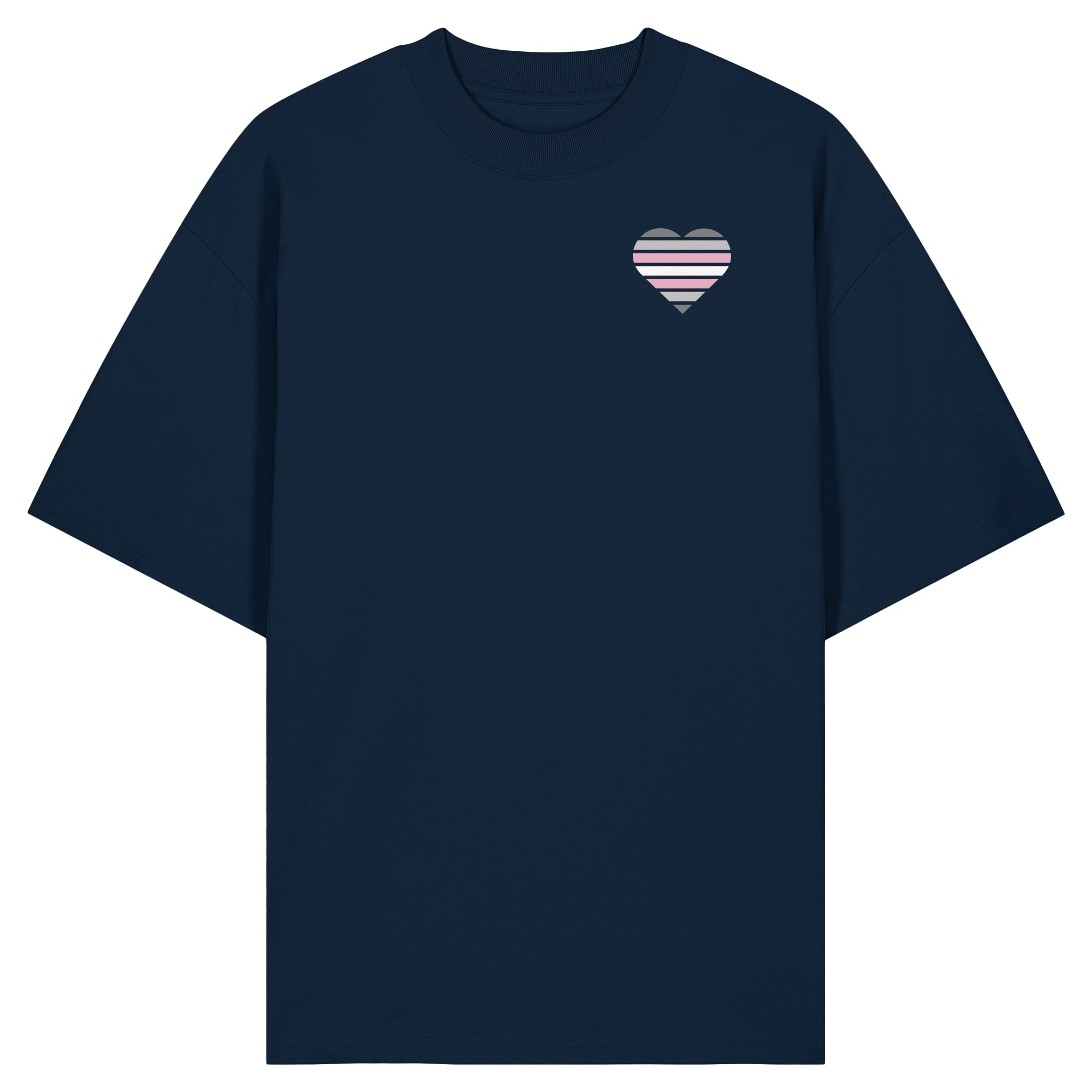 Organic Oversize Shirt - Demigirl Flag Herz Print