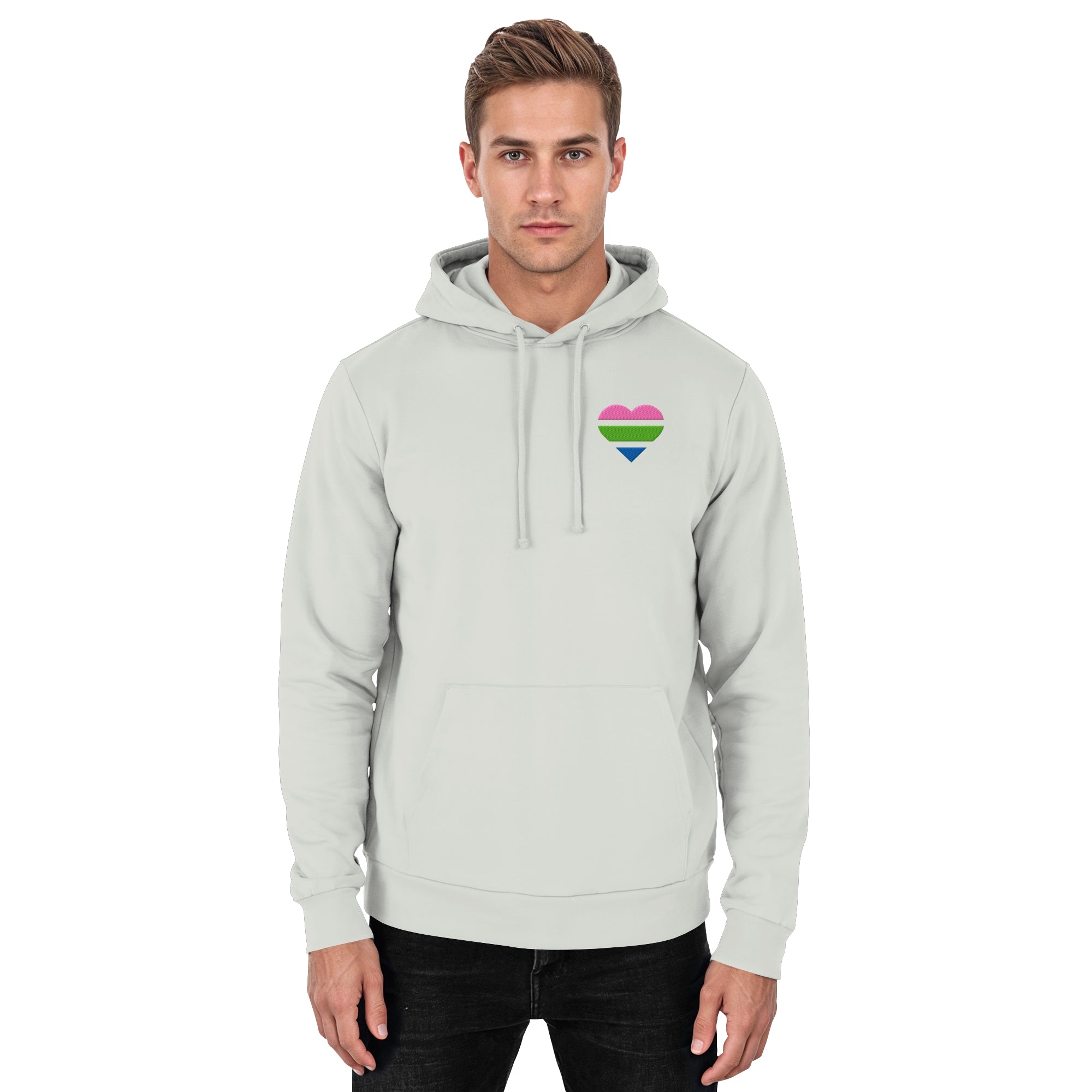 Basic Hoodie - Polysexual Flag Herz Stick