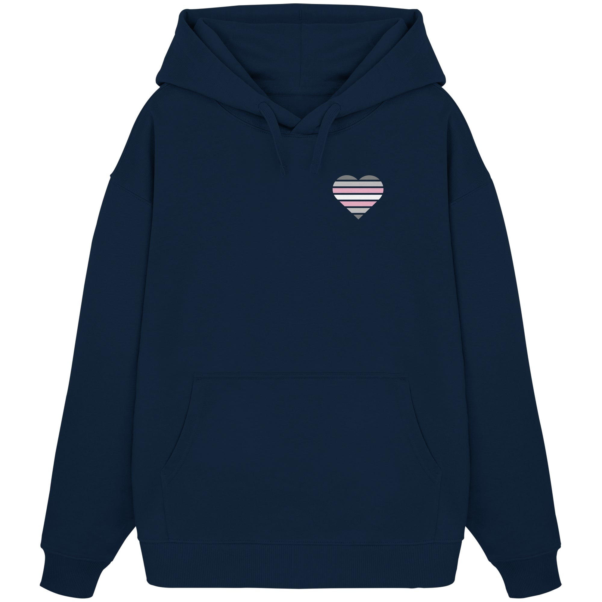 Organic Oversize Hoodie - Demigirl Flag Herz Print