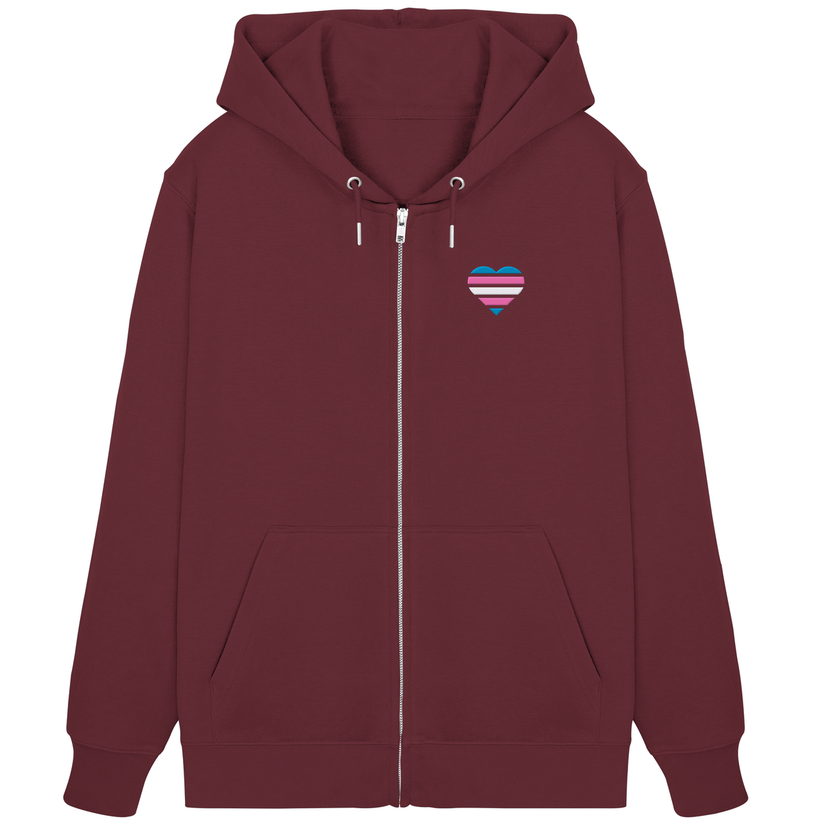 Organic Zipper mit Herz Stick - Trans