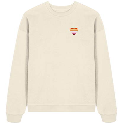 Organic Oversize Sweatshirt mit Herz Stick - Lesbian