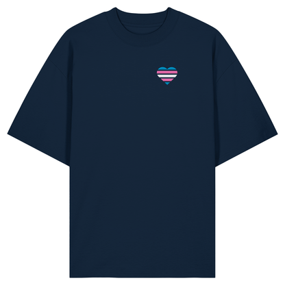 Organic Oversize Shirt mit Herz Stick - Trans