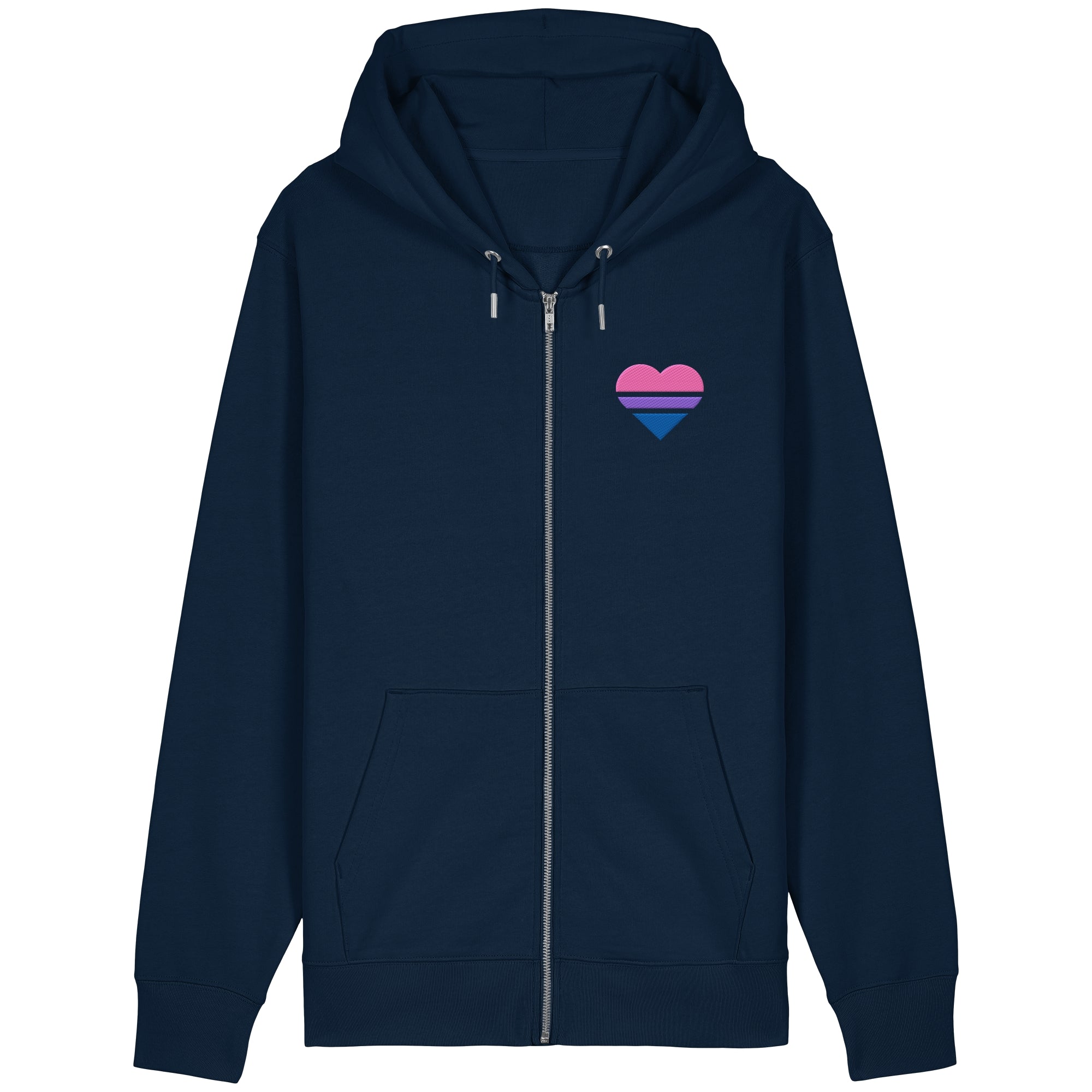 Organic Relaxed Zipper - Bisexual Flag Herz Stick