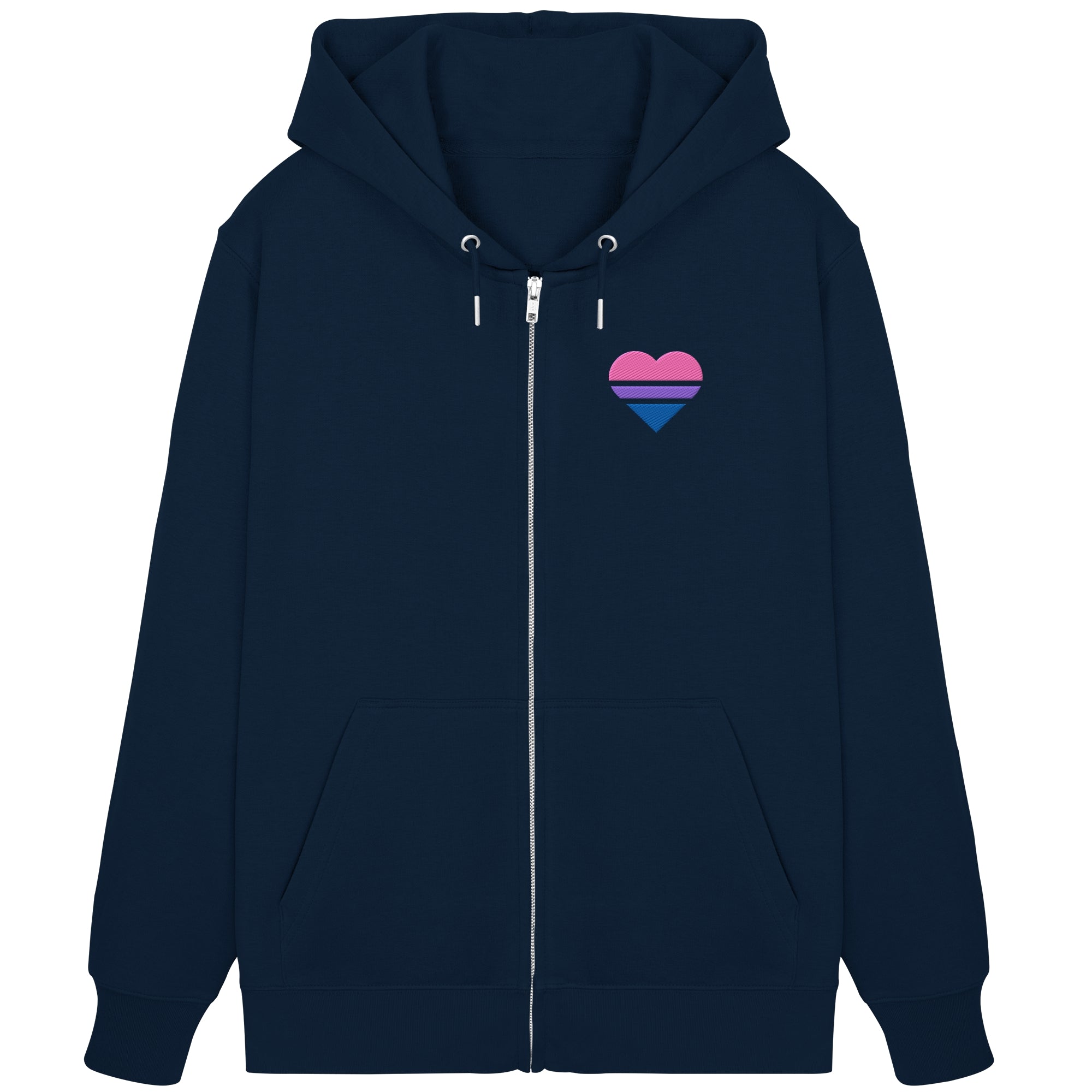 Organic Zipper - Bisexual Flag Herz Stick