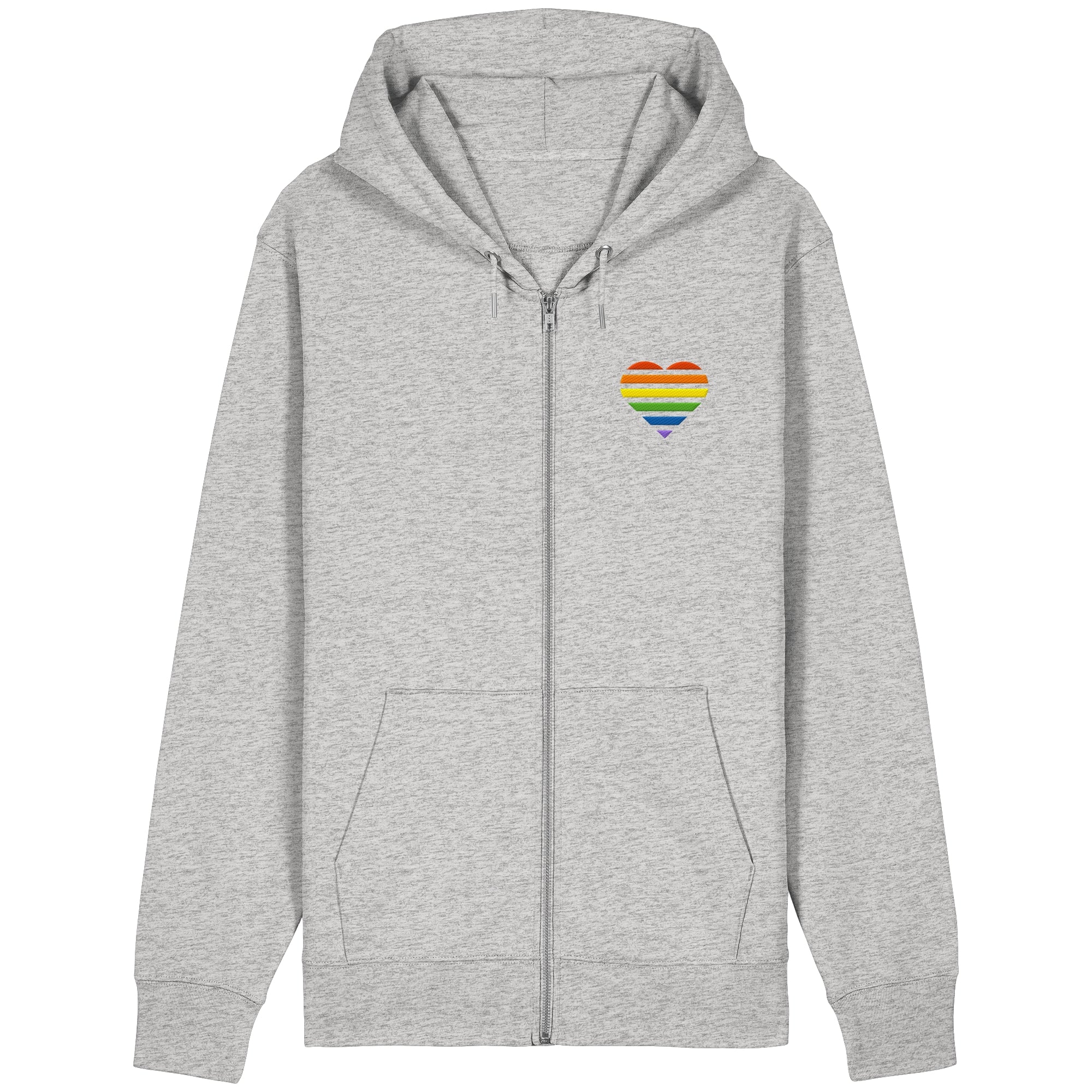 Organic Relaxed Zipper - Pride Flag Herz Stick