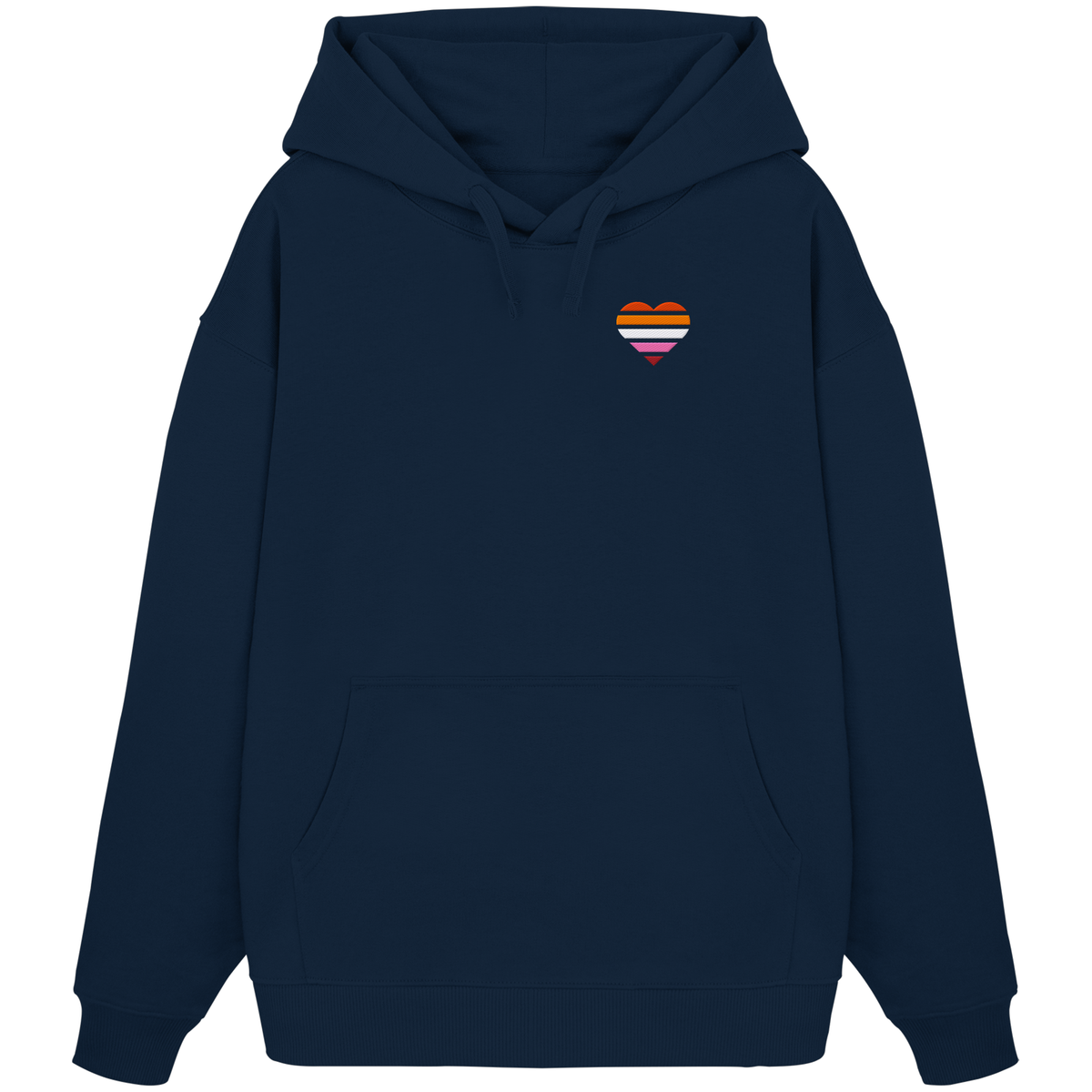 Organic Oversize Hoodie mit Herz Stick - Lesbian