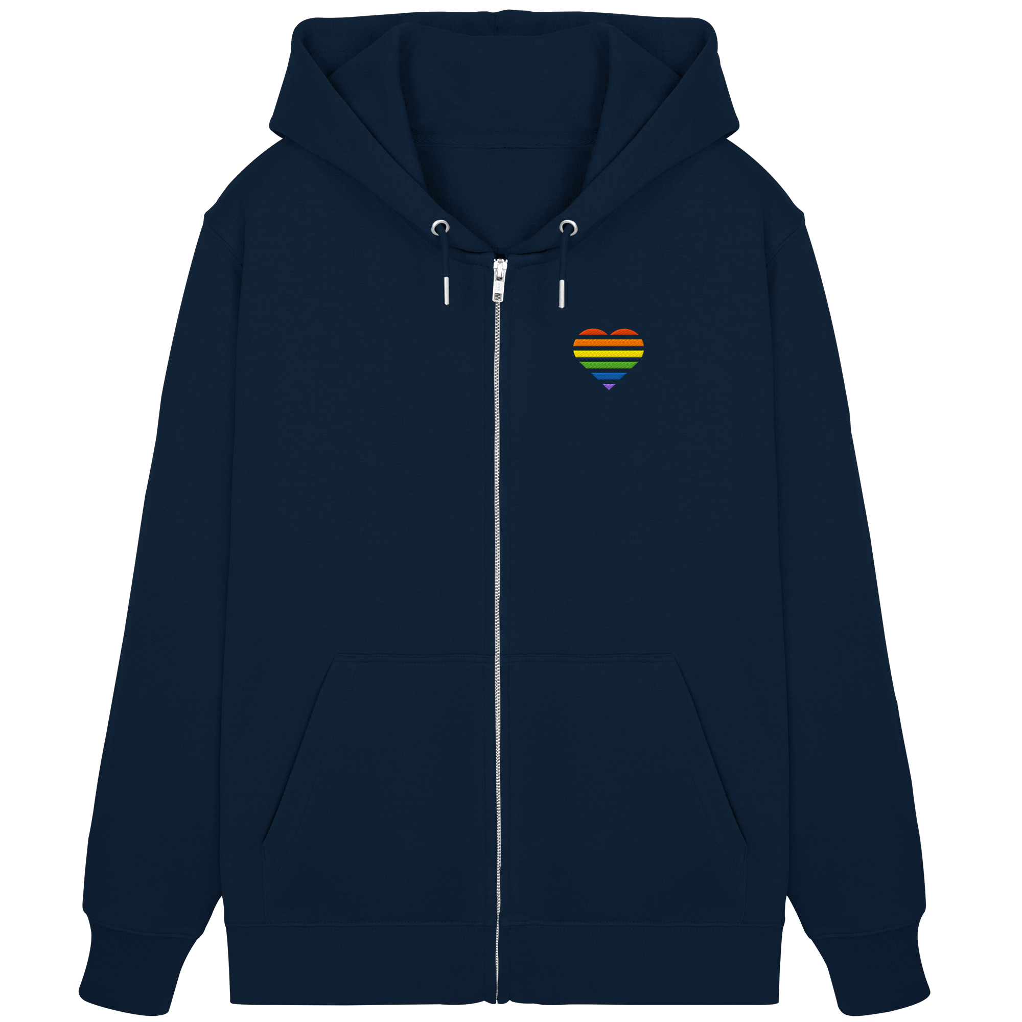 Organic Zipper - Pride Flag Herz Stick