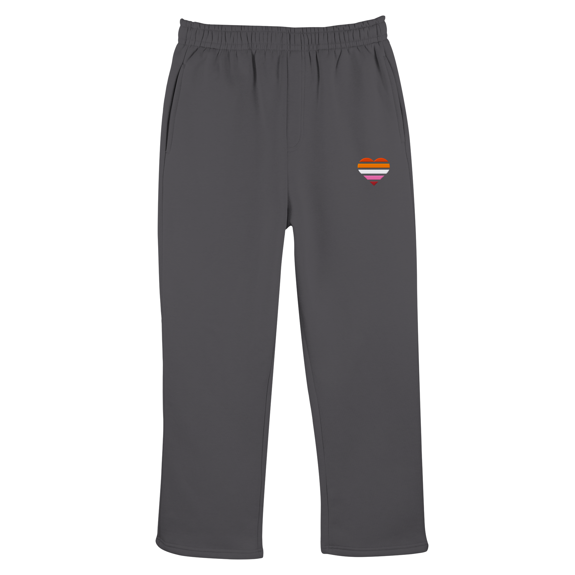 Fluffy Track Sweatpants - Lesbian Flag Herz Stick