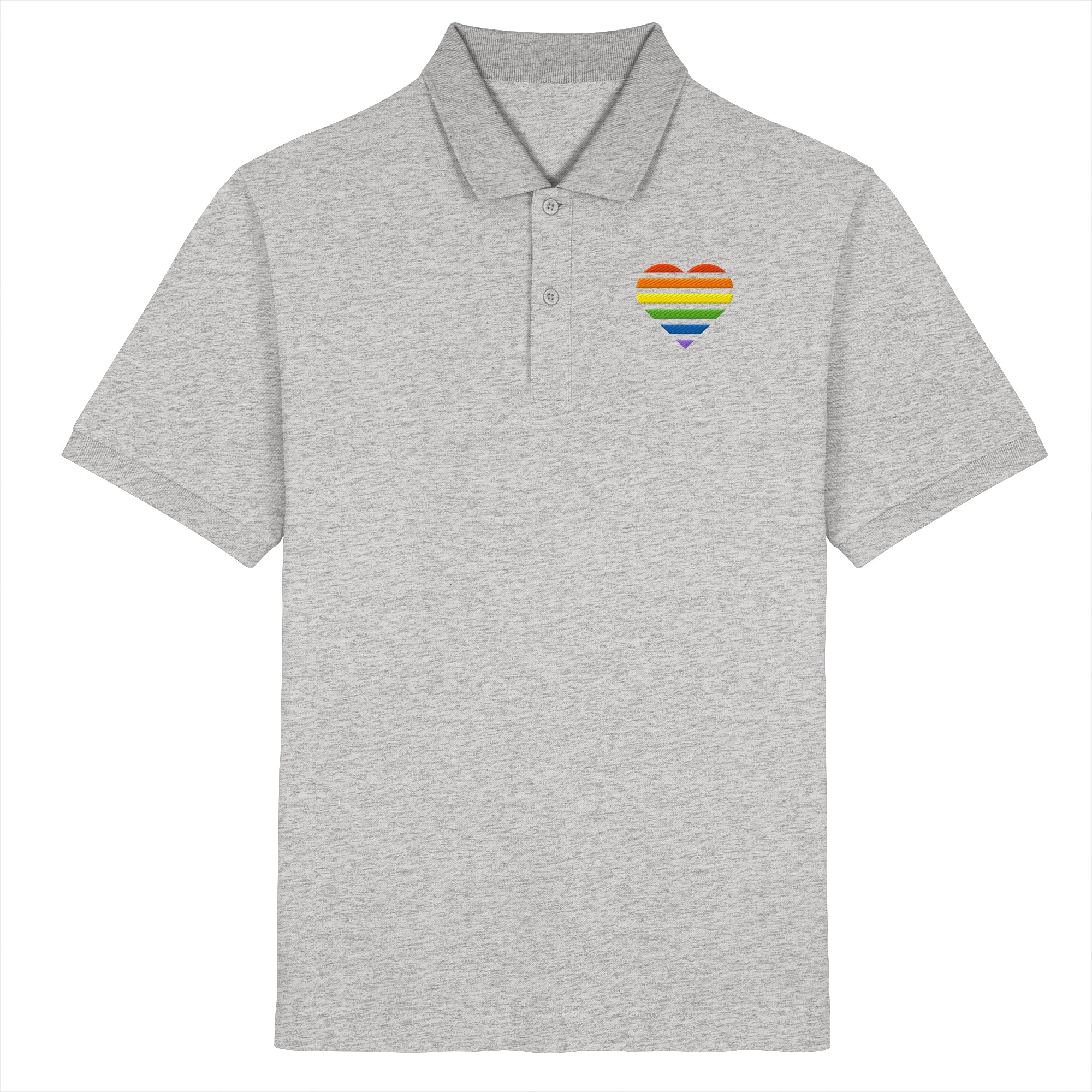 Organic Poloshirt - Pride Flag Herz Stick