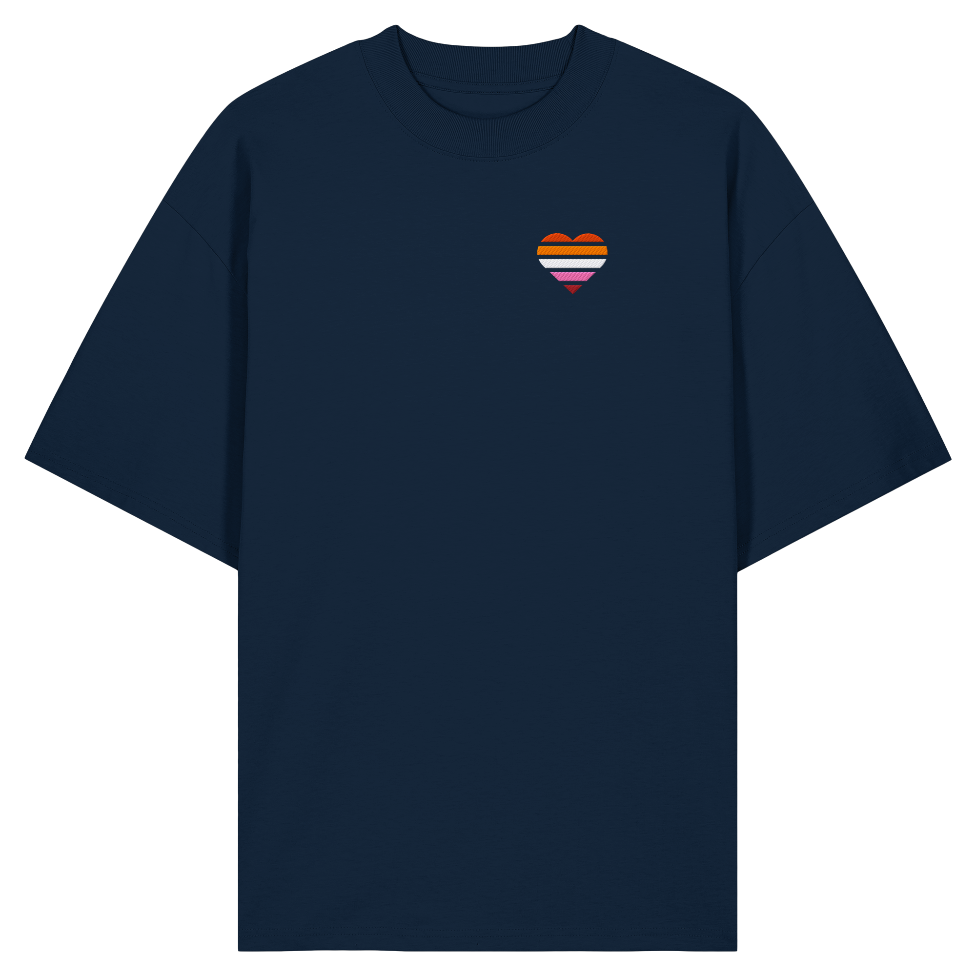 Organic Oversize Shirt - Lesbian Flag Herz Stick