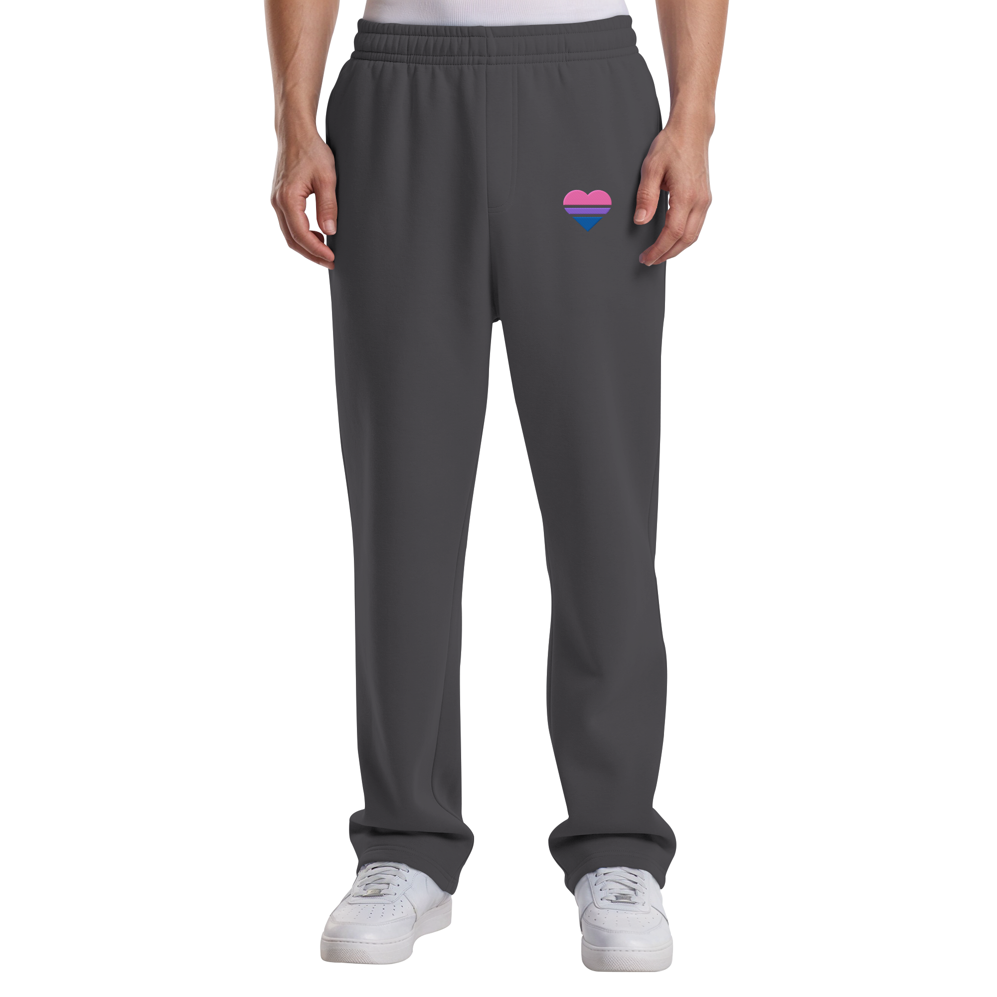 Fluffy Track Sweatpants - Bisexual Flag Herz Stick
