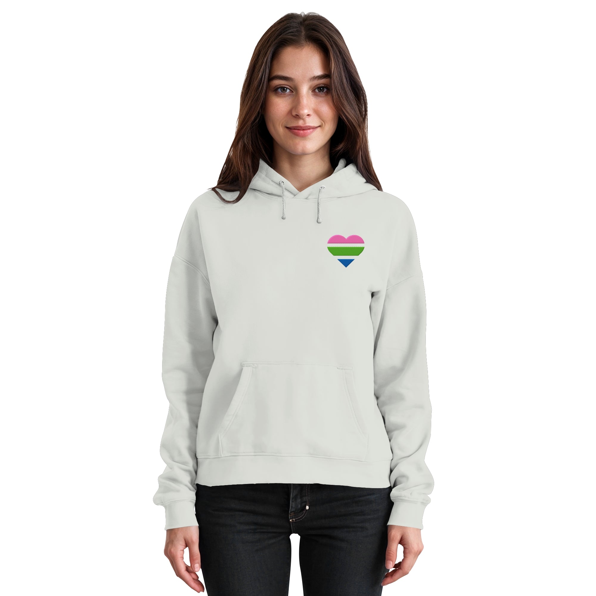 Basic Hoodie - Polysexual Flag Herz Stick