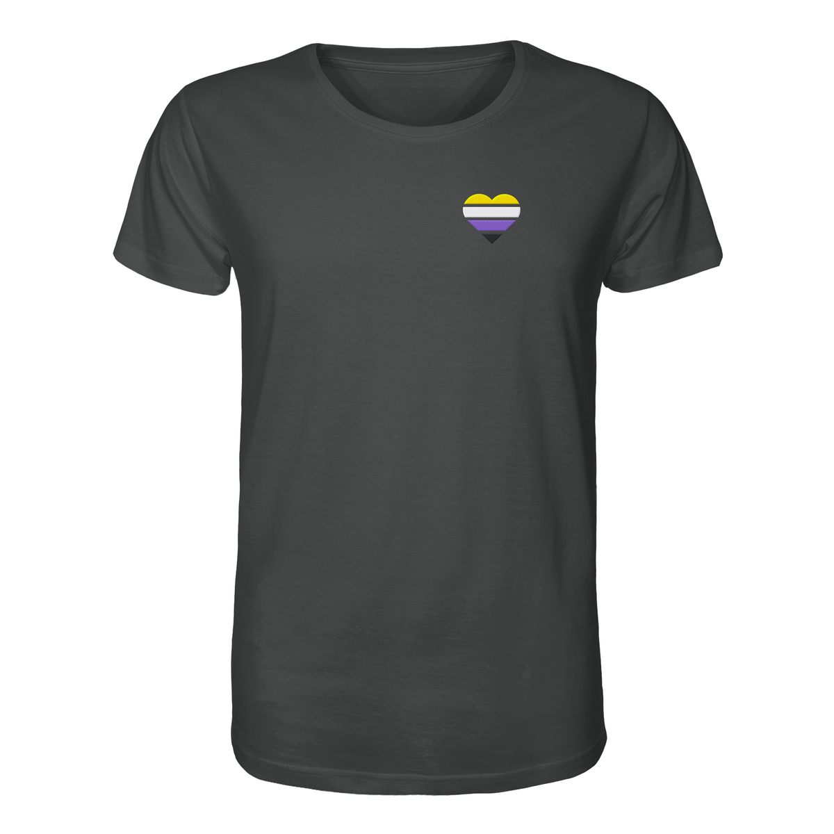 Organic Shirt mit Herz Stick - Nonbinary