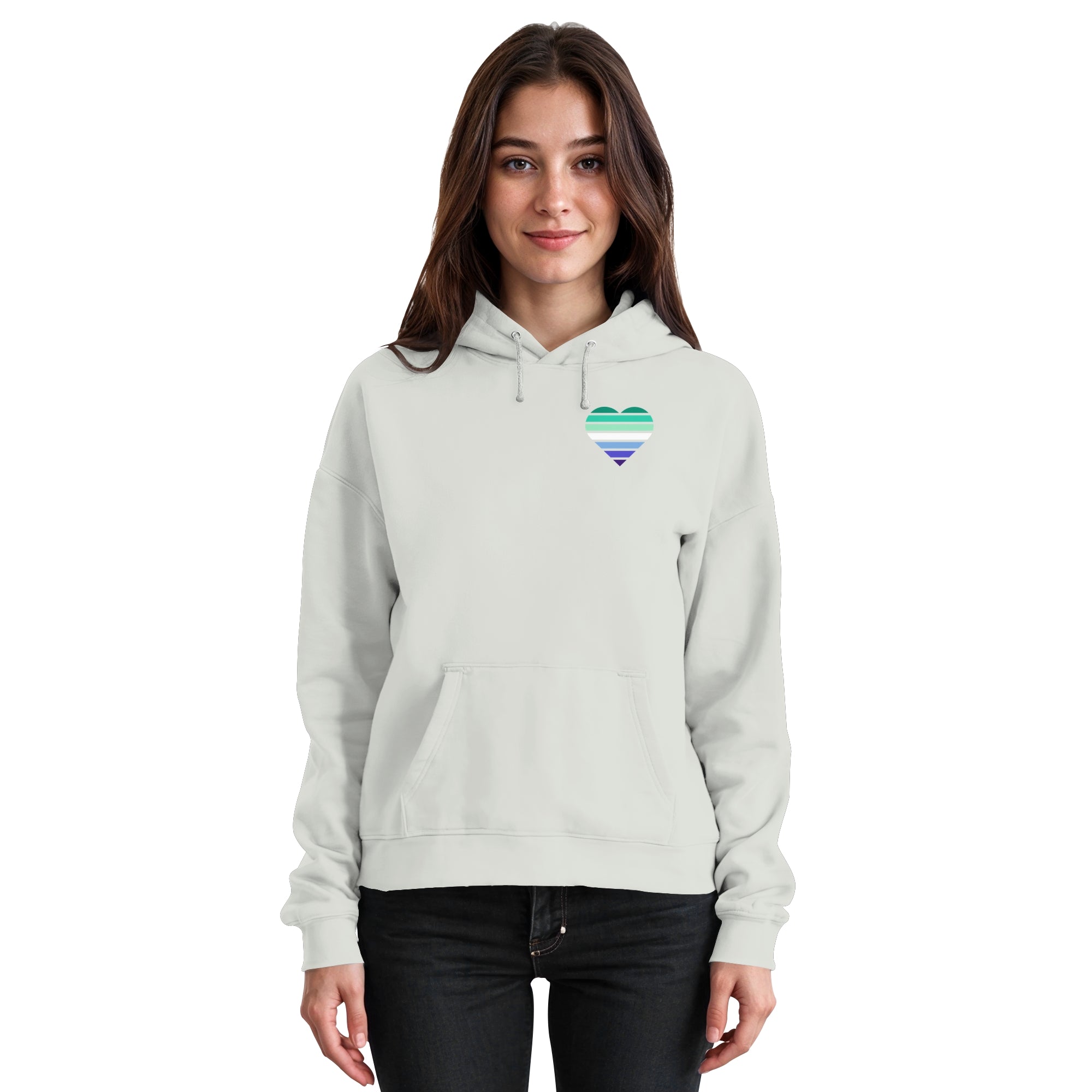 Basic Hoodie - Gay Flag Herz Print