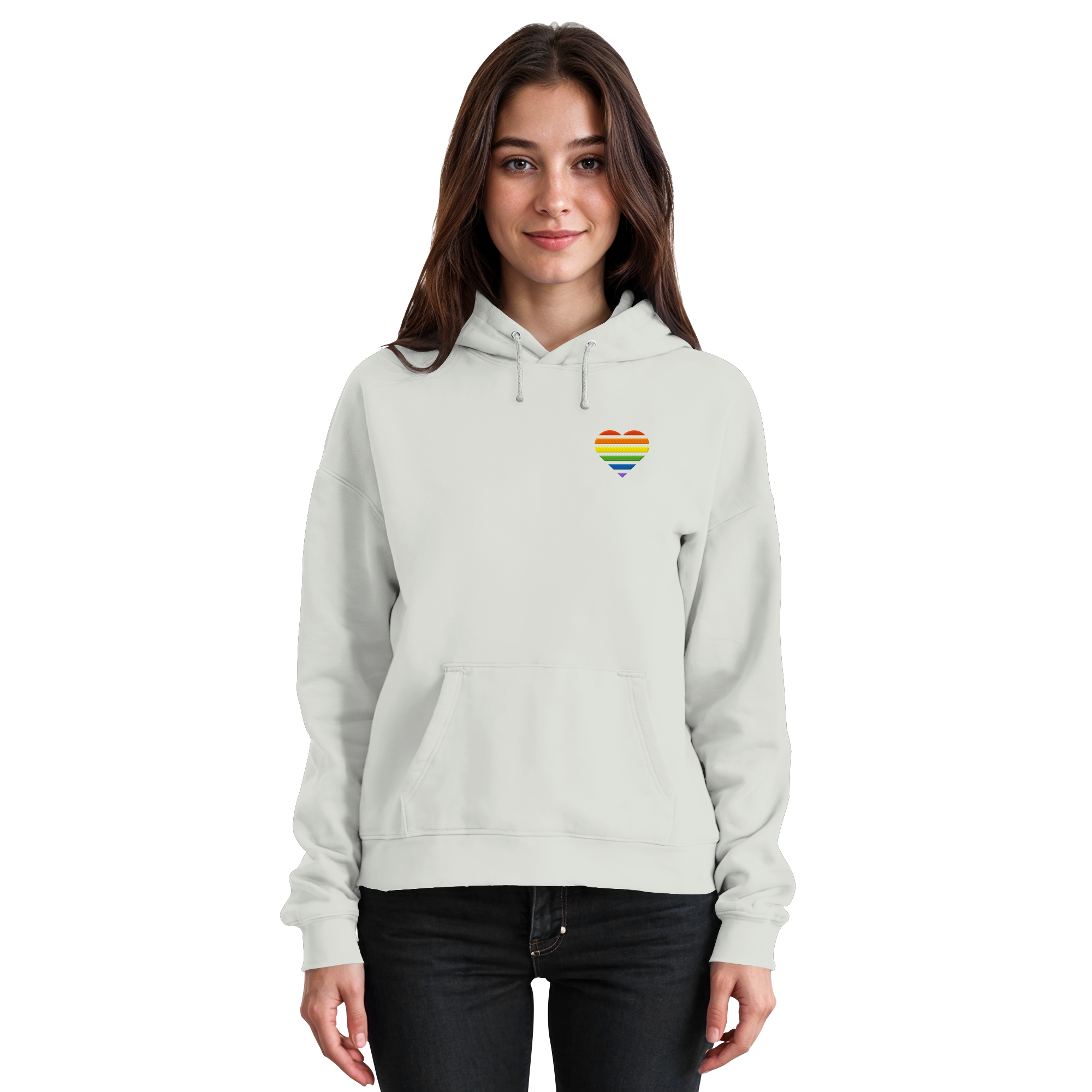 Basic Hoodie - Pride Flag Herz Stick