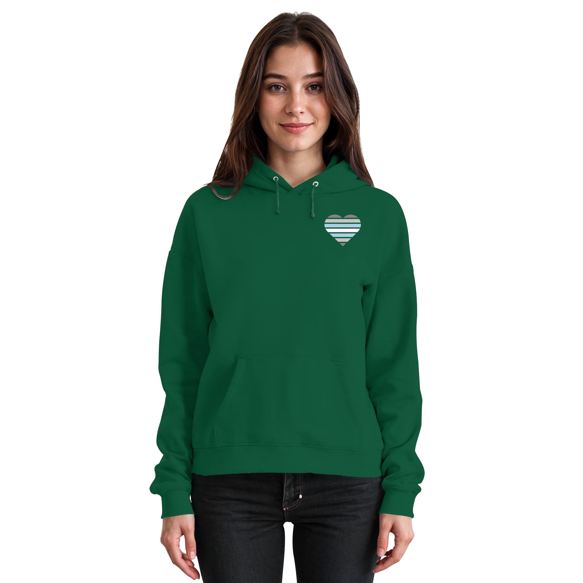 Basic Hoodie - Demiboy Flag Herz Print
