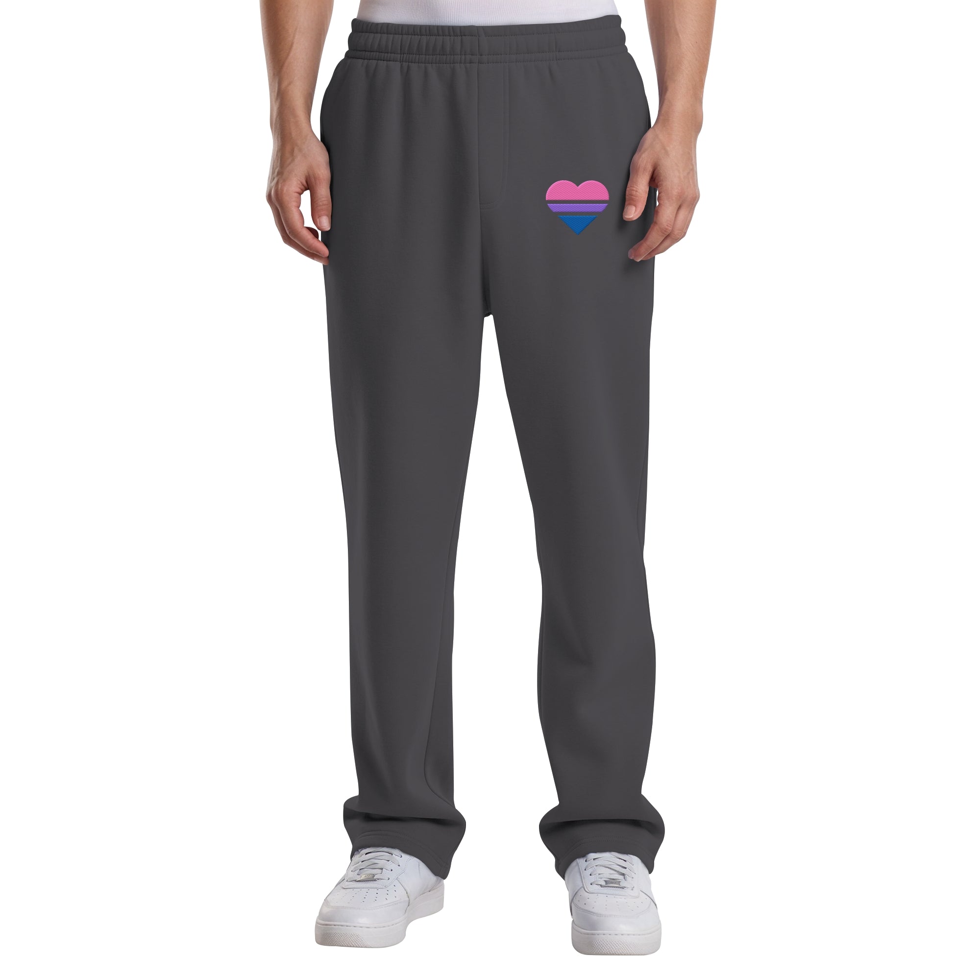 Fluffy Track Sweatpants - Bisexual Flag Herz Stick