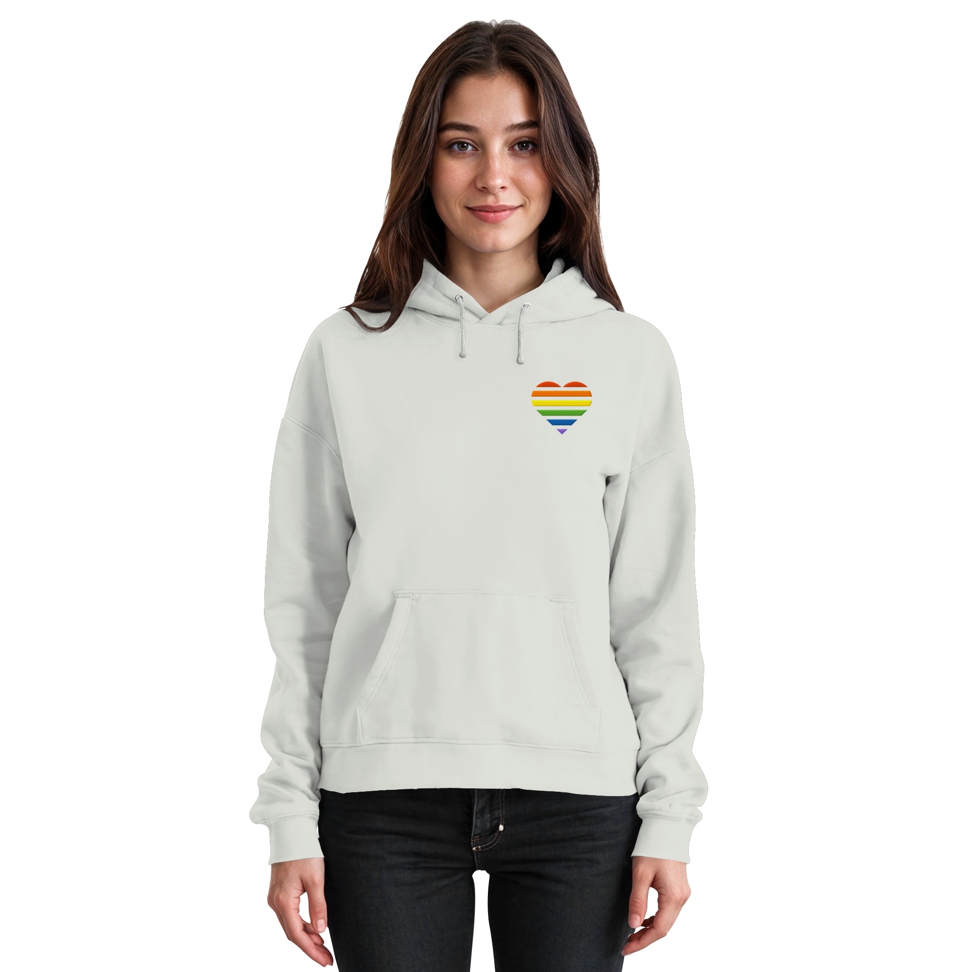 Basic Hoodie - Pride Flag Herz Stick
