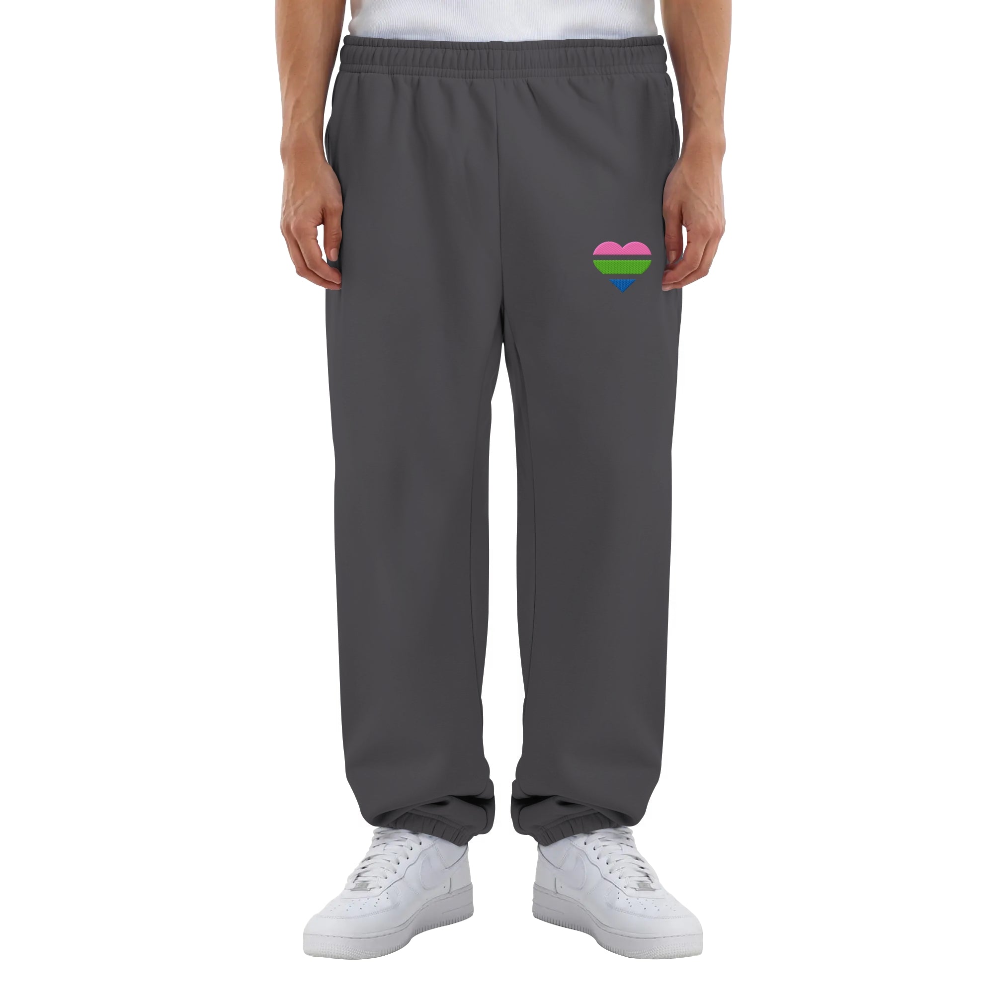 Fluffy Sweatpants - Polysexual Flag Herz Stick