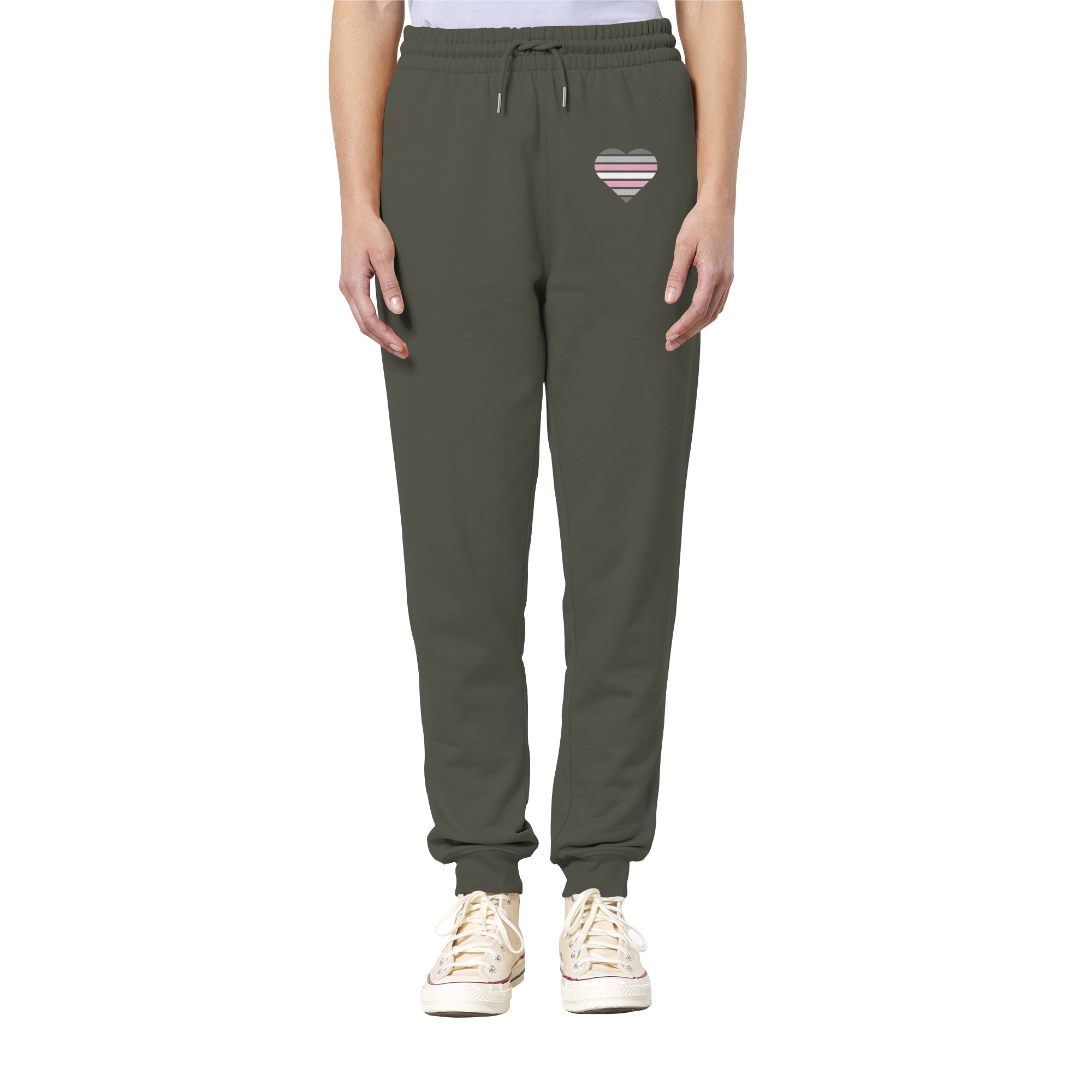 Organic Jogger Pants - Demigirl Flag Herz Print