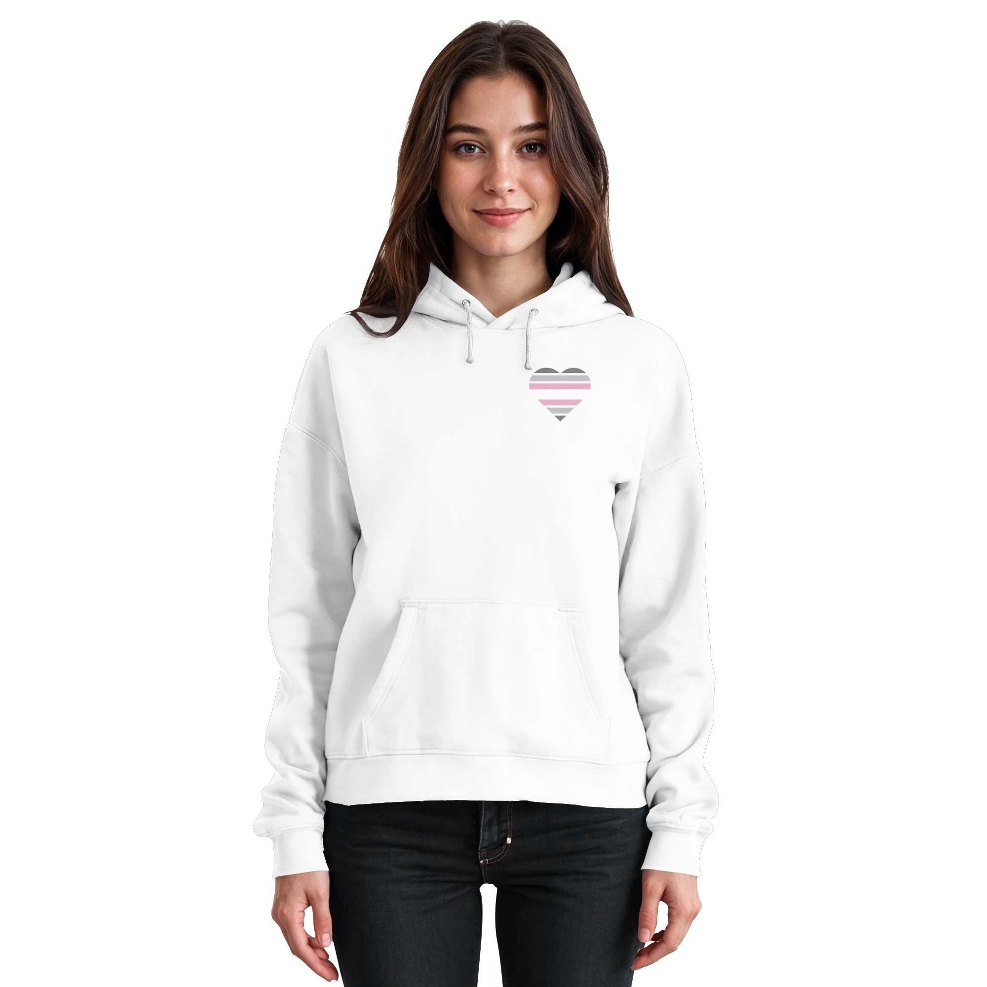 Basic Hoodie - Demigirl Flag Herz Print
