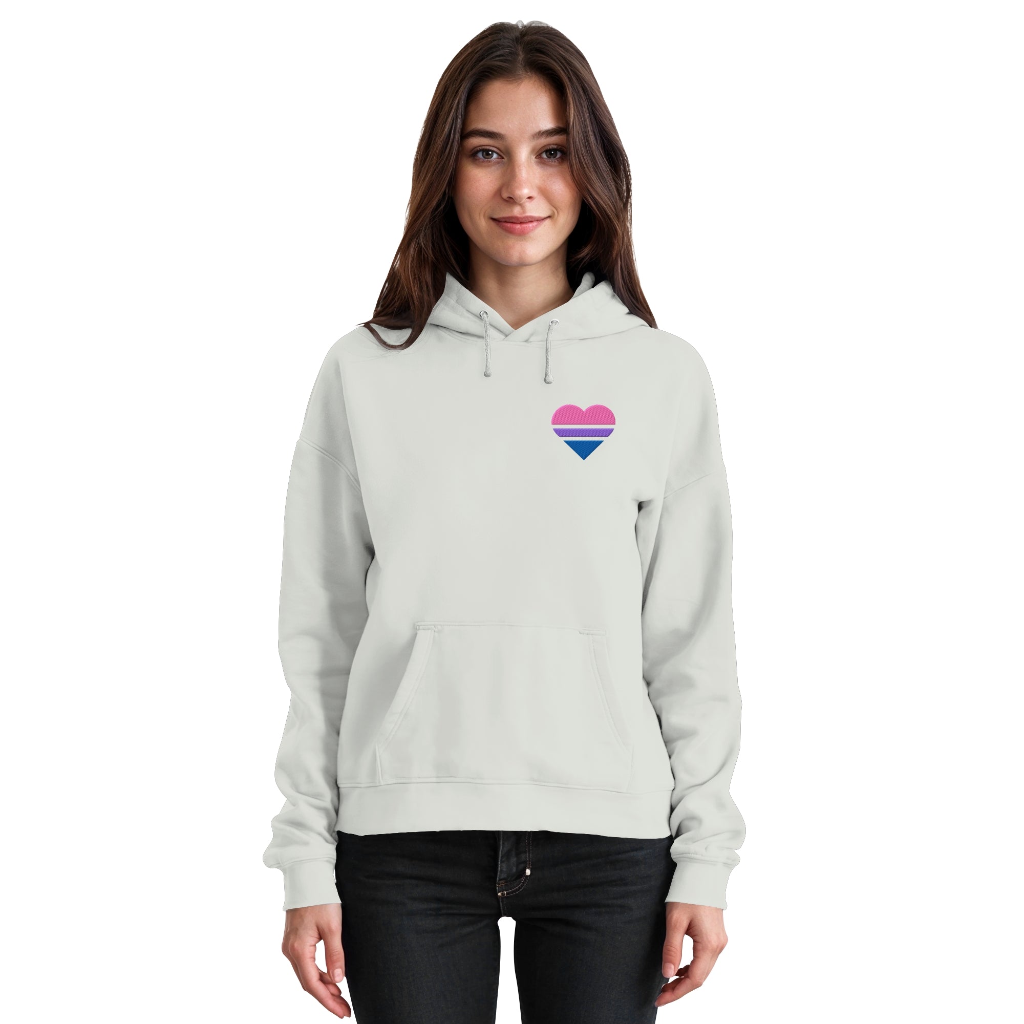 Basic Hoodie - Bisexual Flag Herz Stick