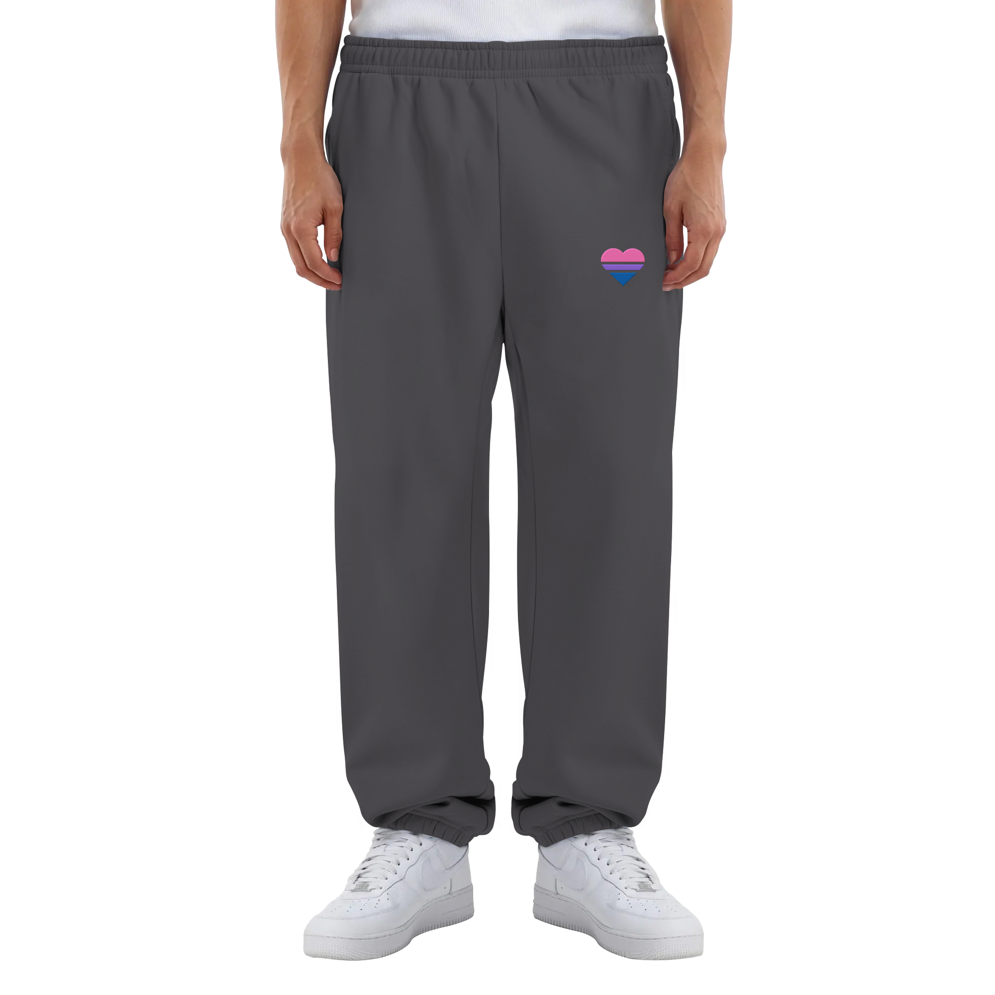 Fluffy Sweatpants - Bisexual Flag Herz Stick