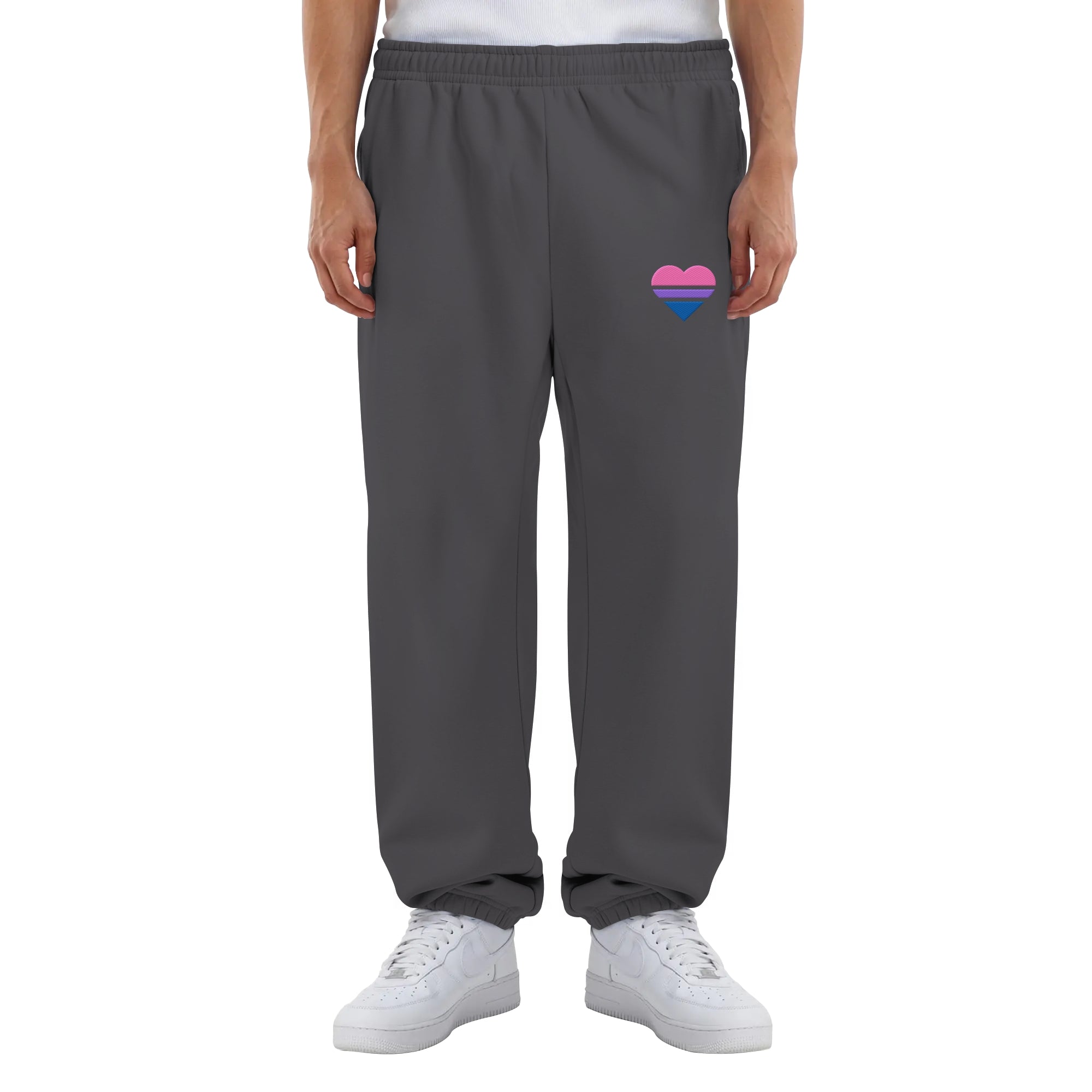 Fluffy Sweatpants - Bisexual Flag Herz Stick