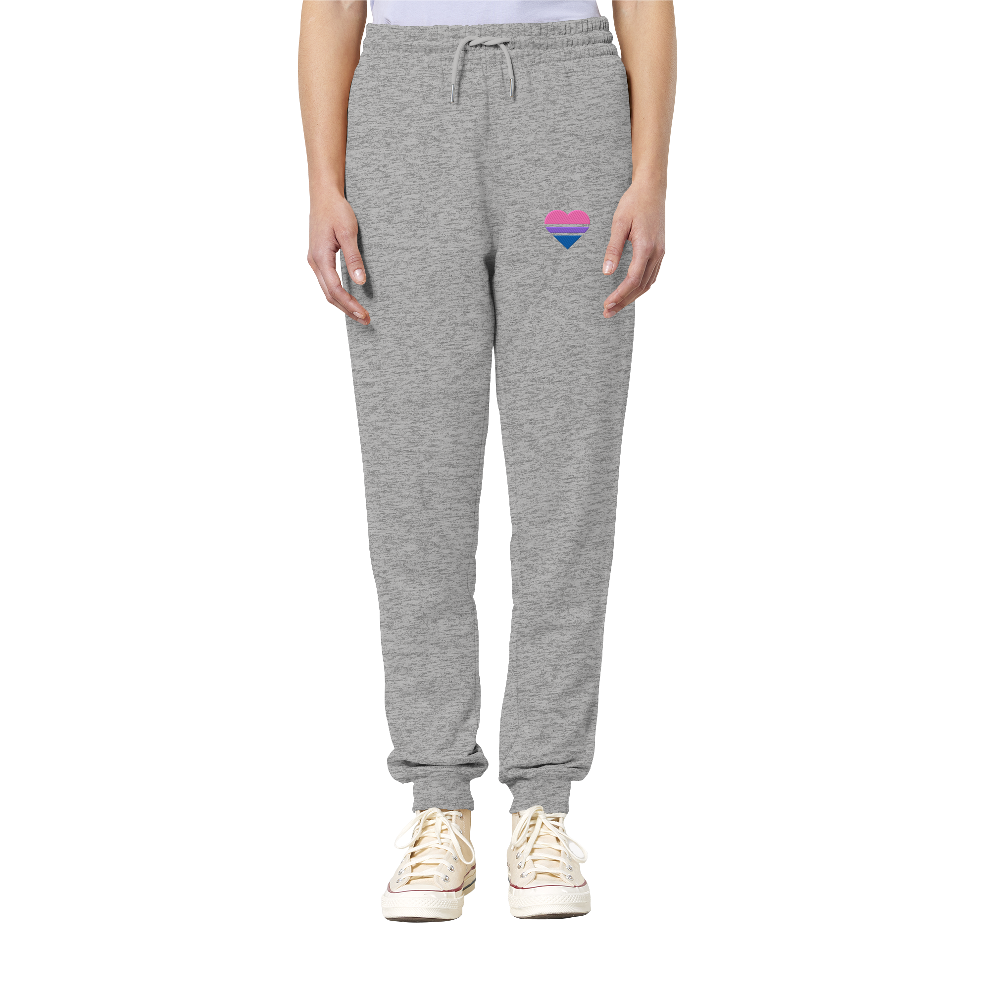 Organic Jogger Pants - Bisexual Flag Herz Stick
