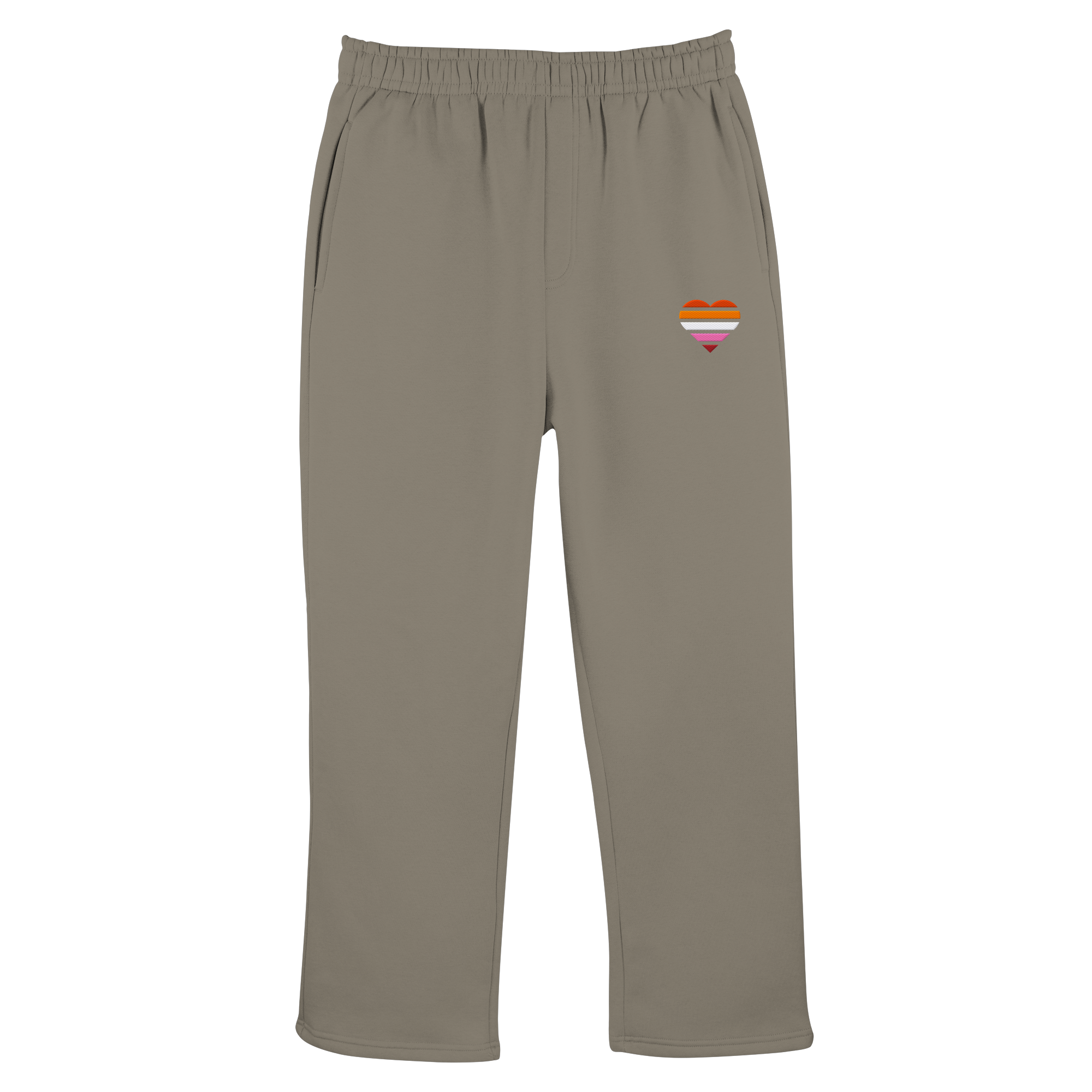 Fluffy Track Sweatpants - Lesbian Flag Herz Stick