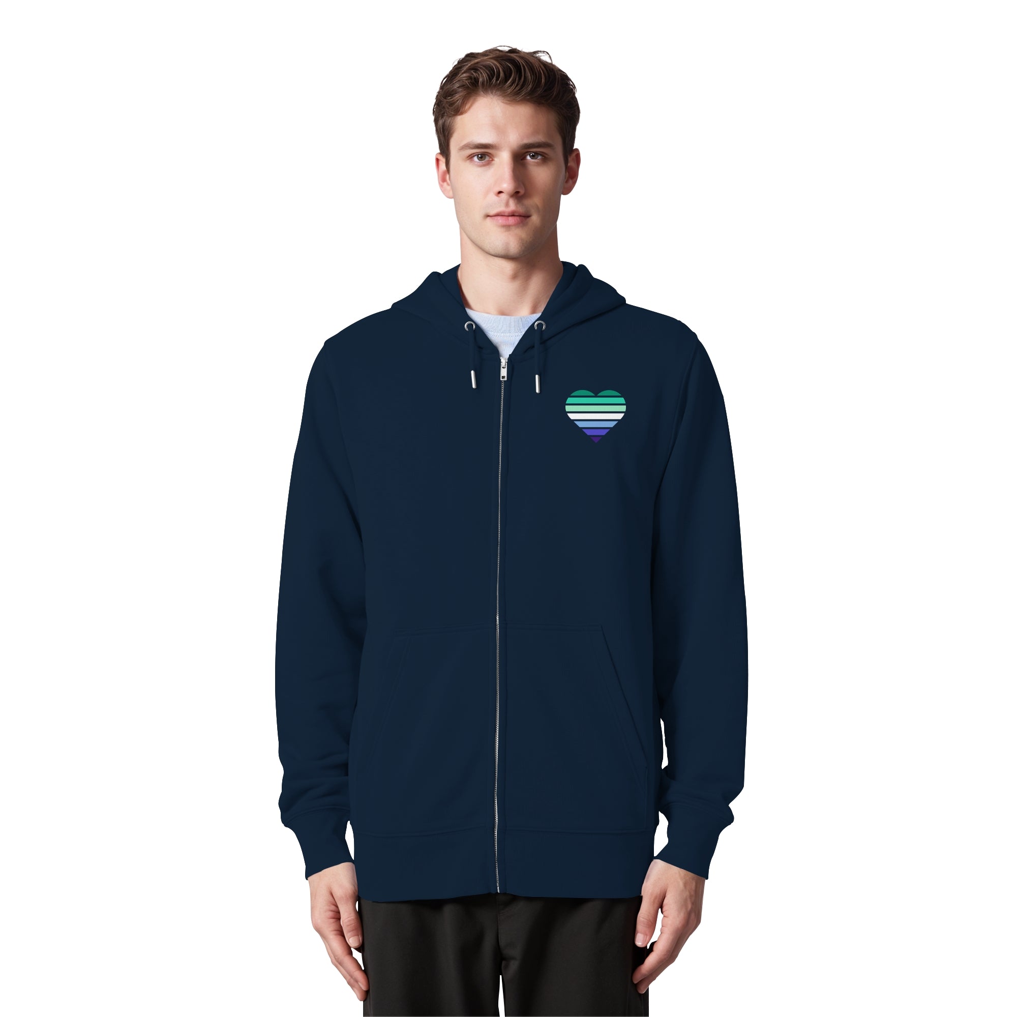 Organic Zipper - Gay Flag Herz Print