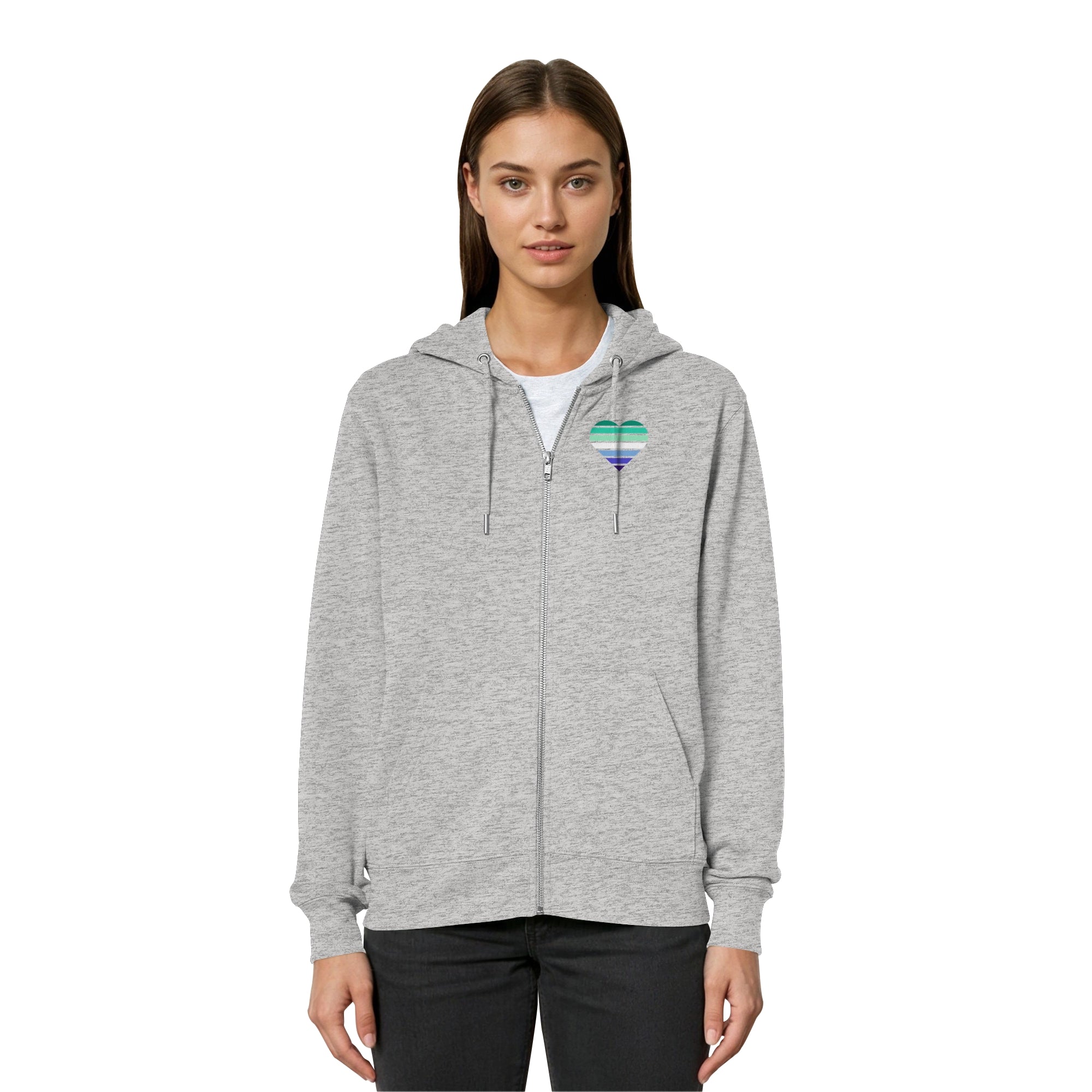 Organic Relaxed Zipper - Gay Flag Herz Print