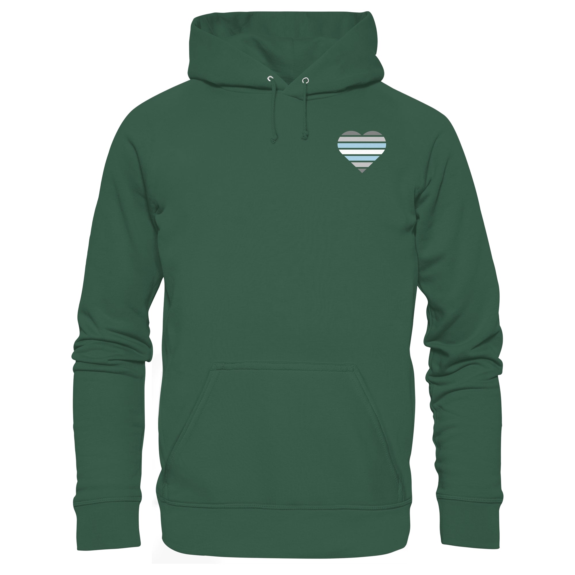 Organic Basic Hoodie - Demiboy Flag Herz Print