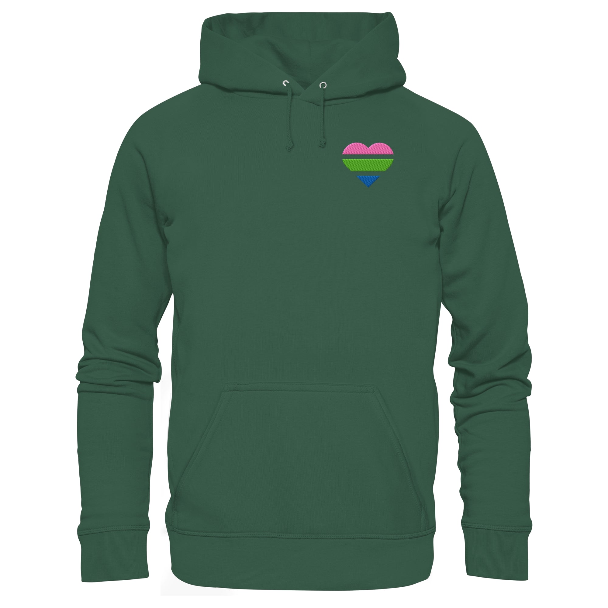 Organic Basic Hoodie - Polysexual Flag Herz Stick