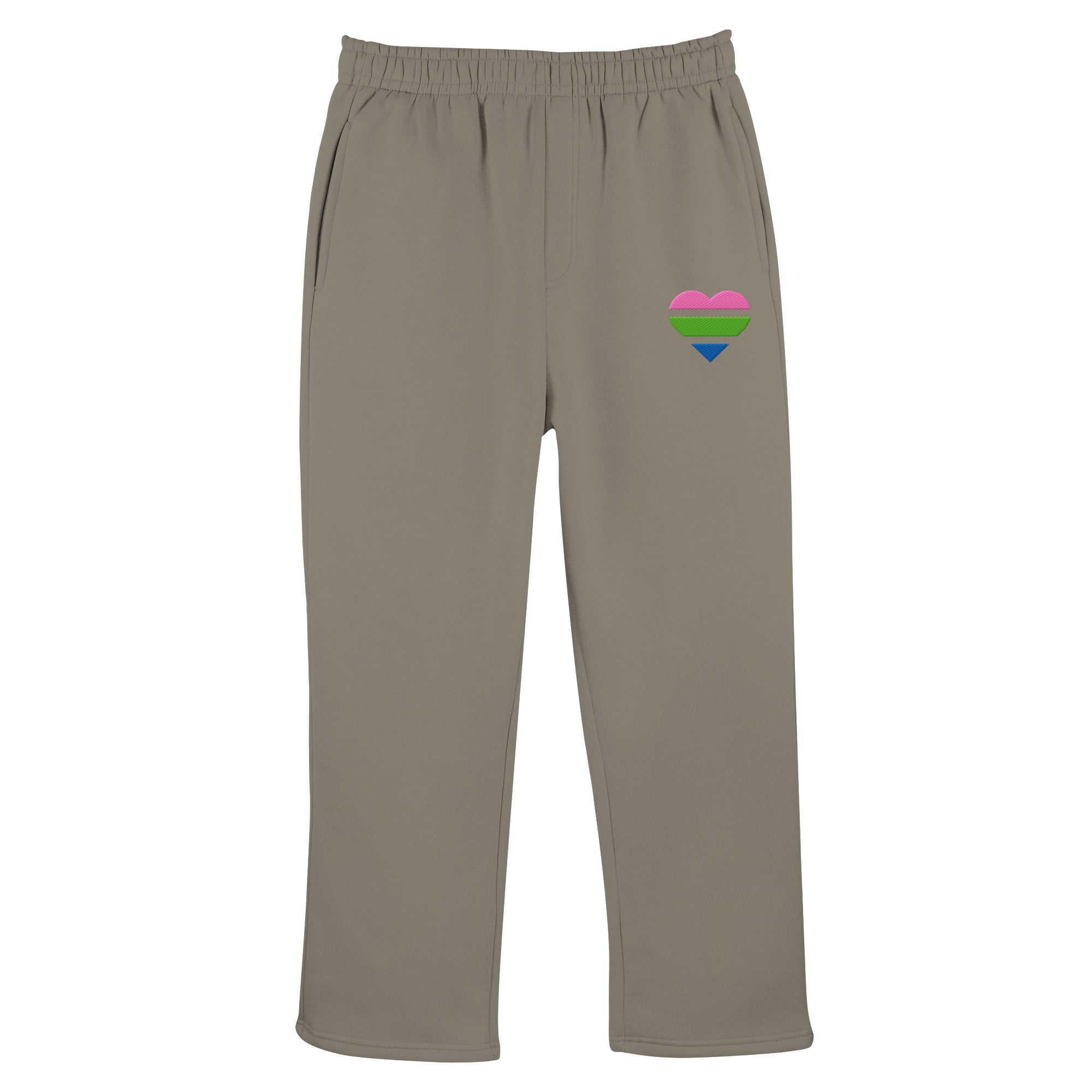 Fluffy Track Sweatpants - Polysexual Flag Herz Stick